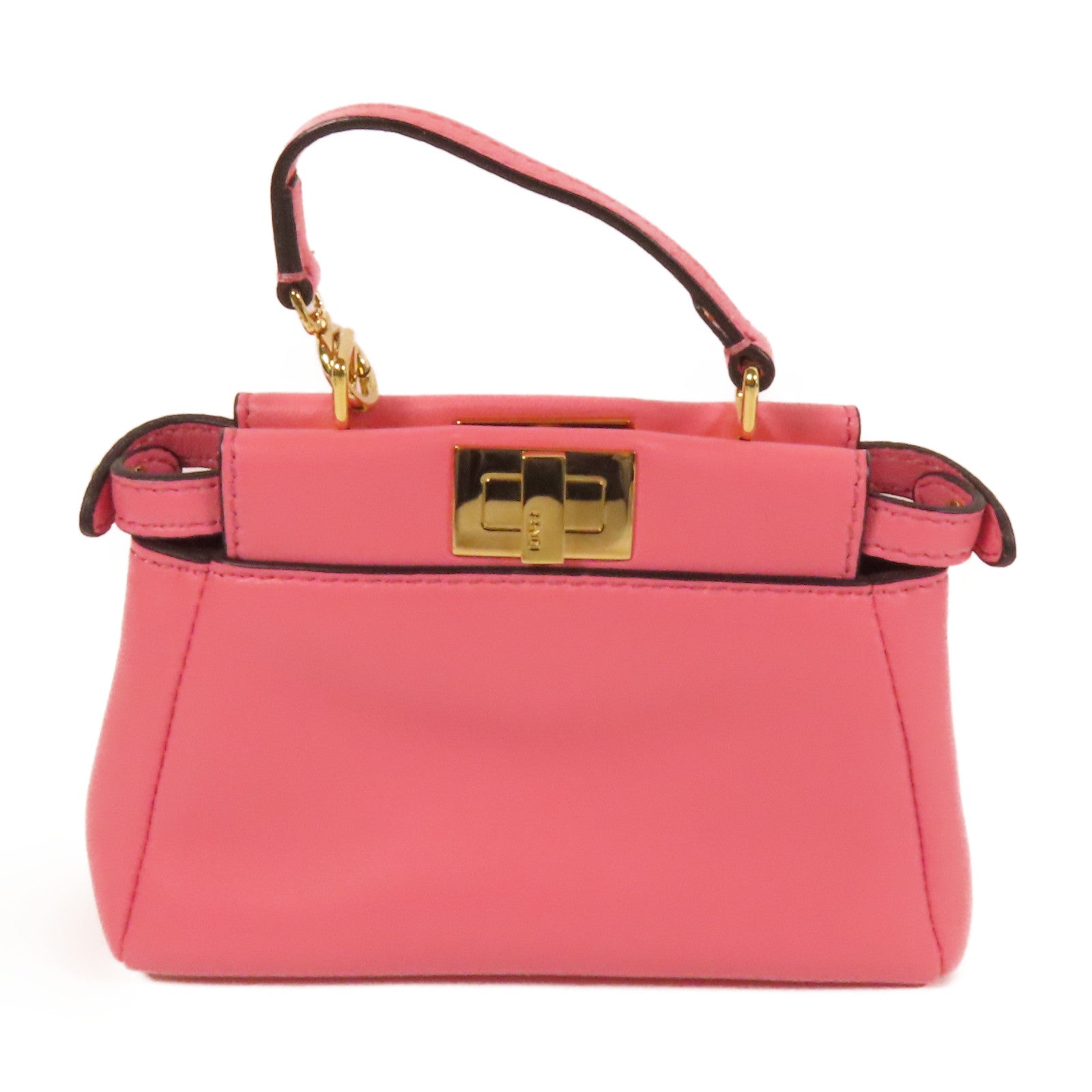 FENDI 牛皮皮革Micro Peekaboo金扣肩背袋