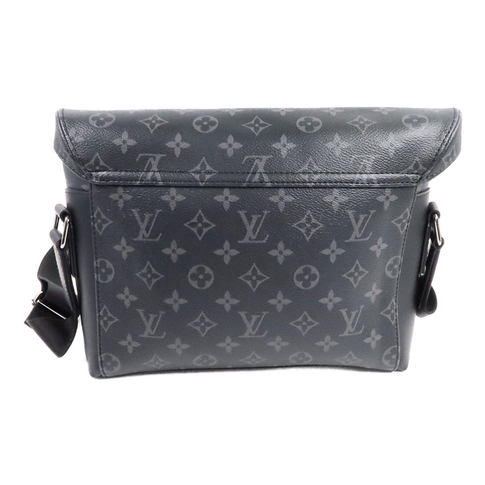 LOUIS VUITTON Monogram Eclipse Messenger PM Voyager銀扣肩背袋