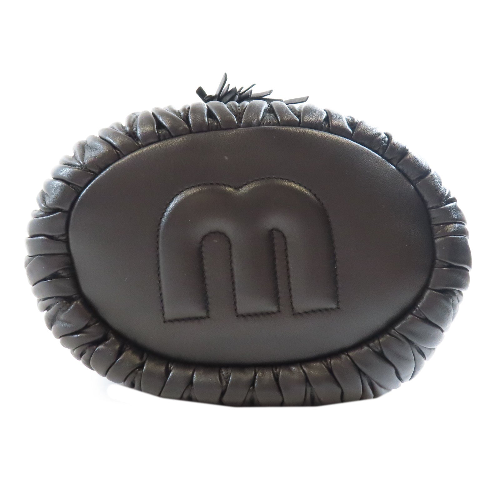 Miu Miu 羊皮皮革Shoulder Bag金扣手挽肩背兩用袋黑色