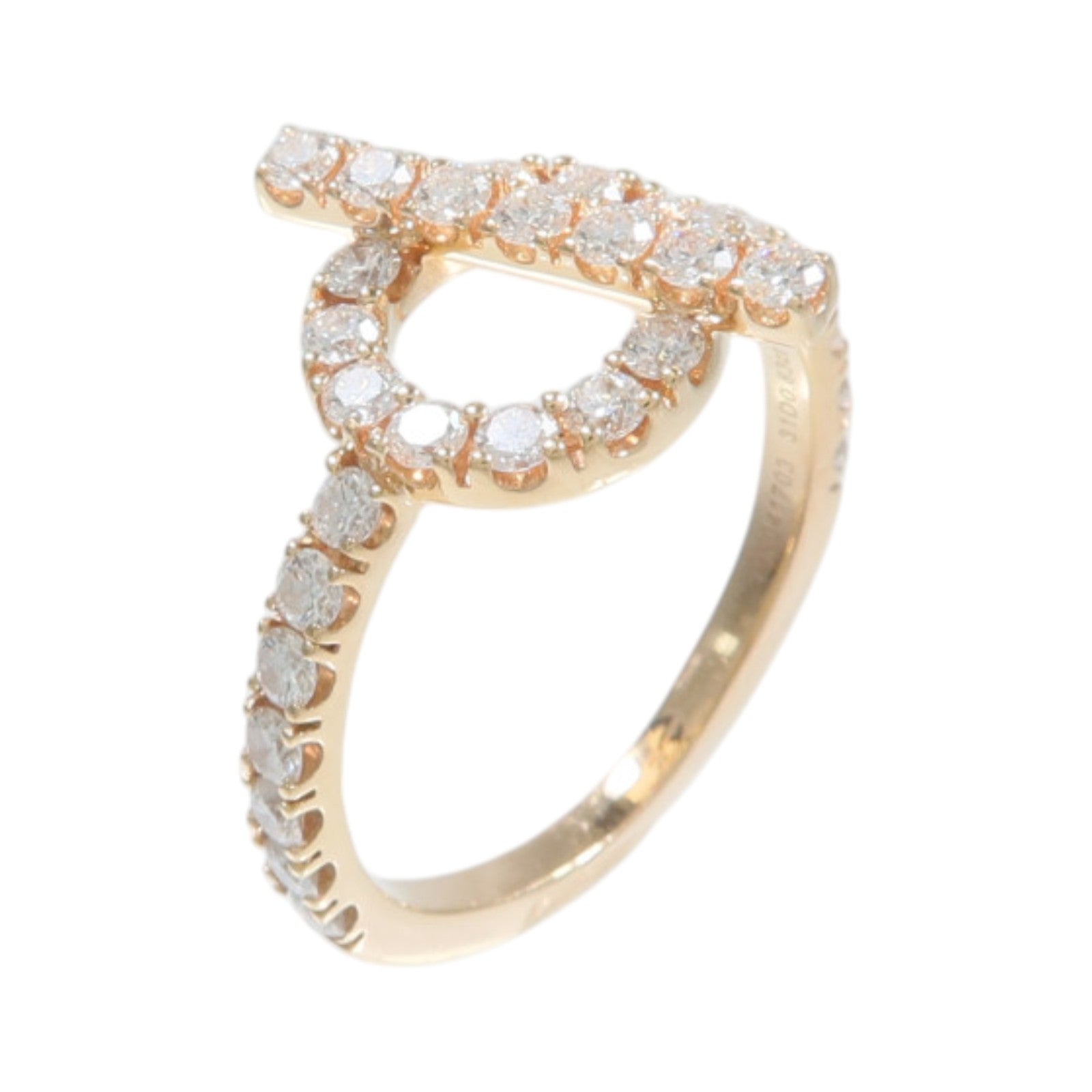 HERMES 18K玫瑰金Finesse Ring鑽石戒指