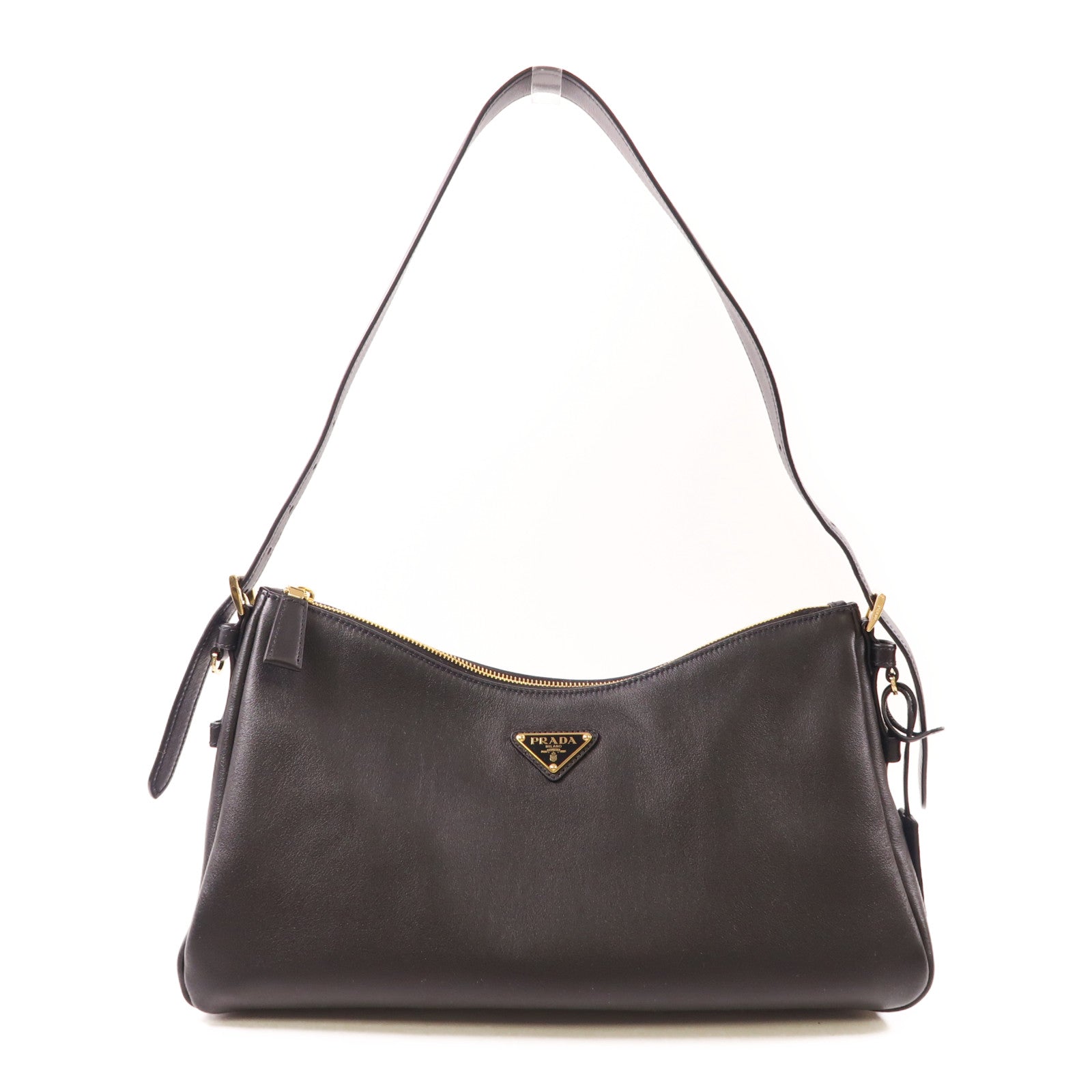 PRADA GHW Aimee Shoulder Bag Black Leather 1BC231 2CYS.F0002