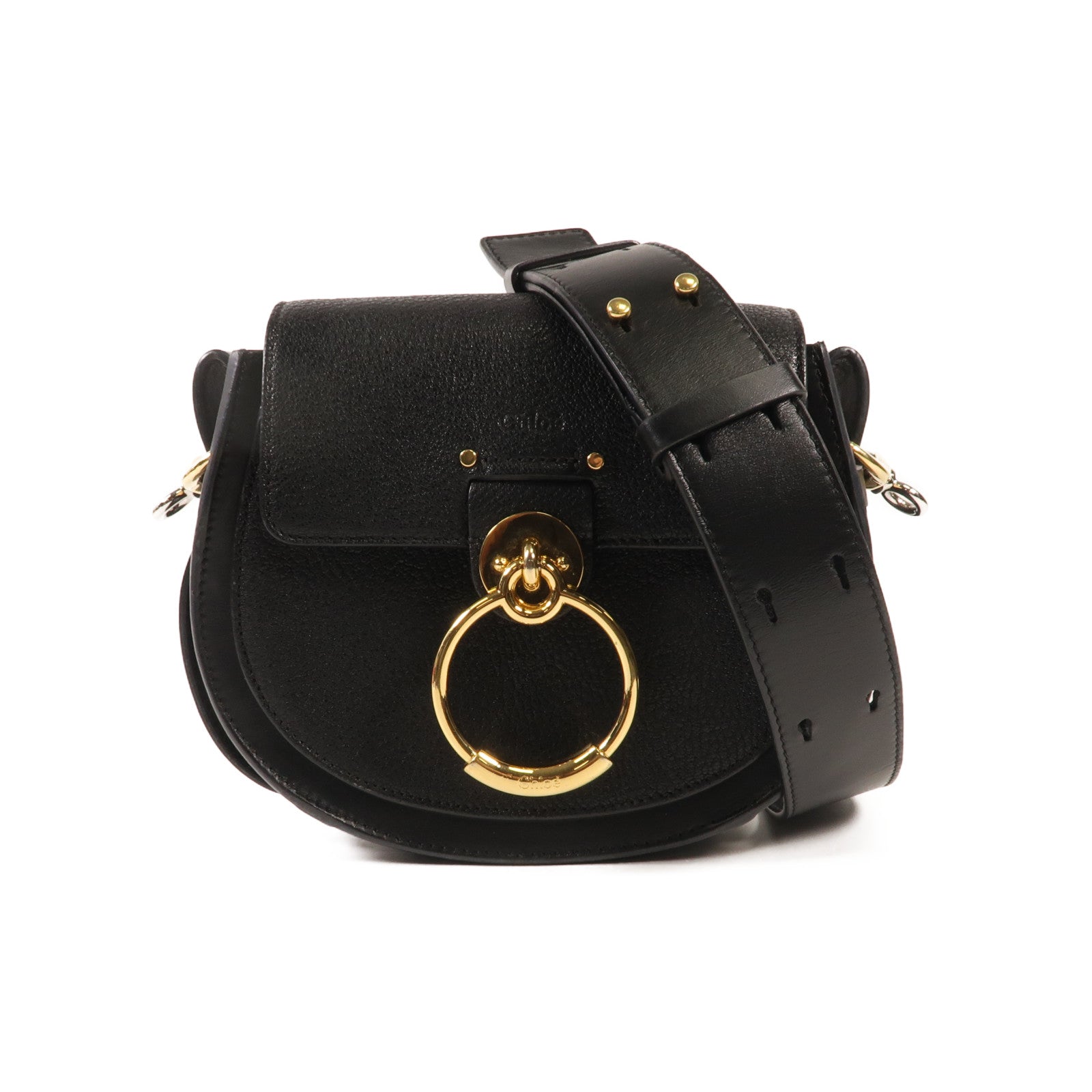 Chloe 牛皮皮革Tess金扣肩背袋