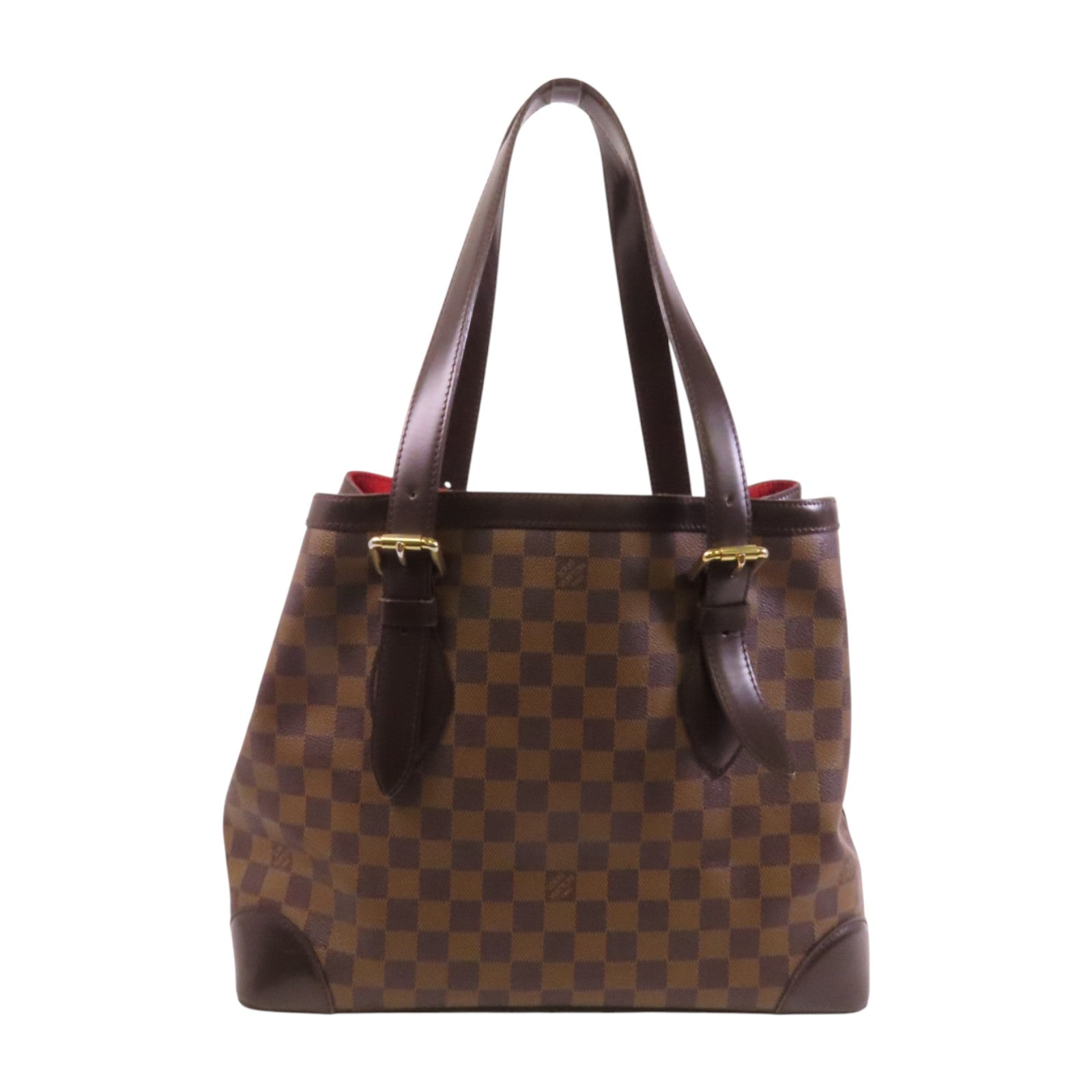 LOUIS VUITTON Damier Ebene Hampstead MM金扣肩背袋