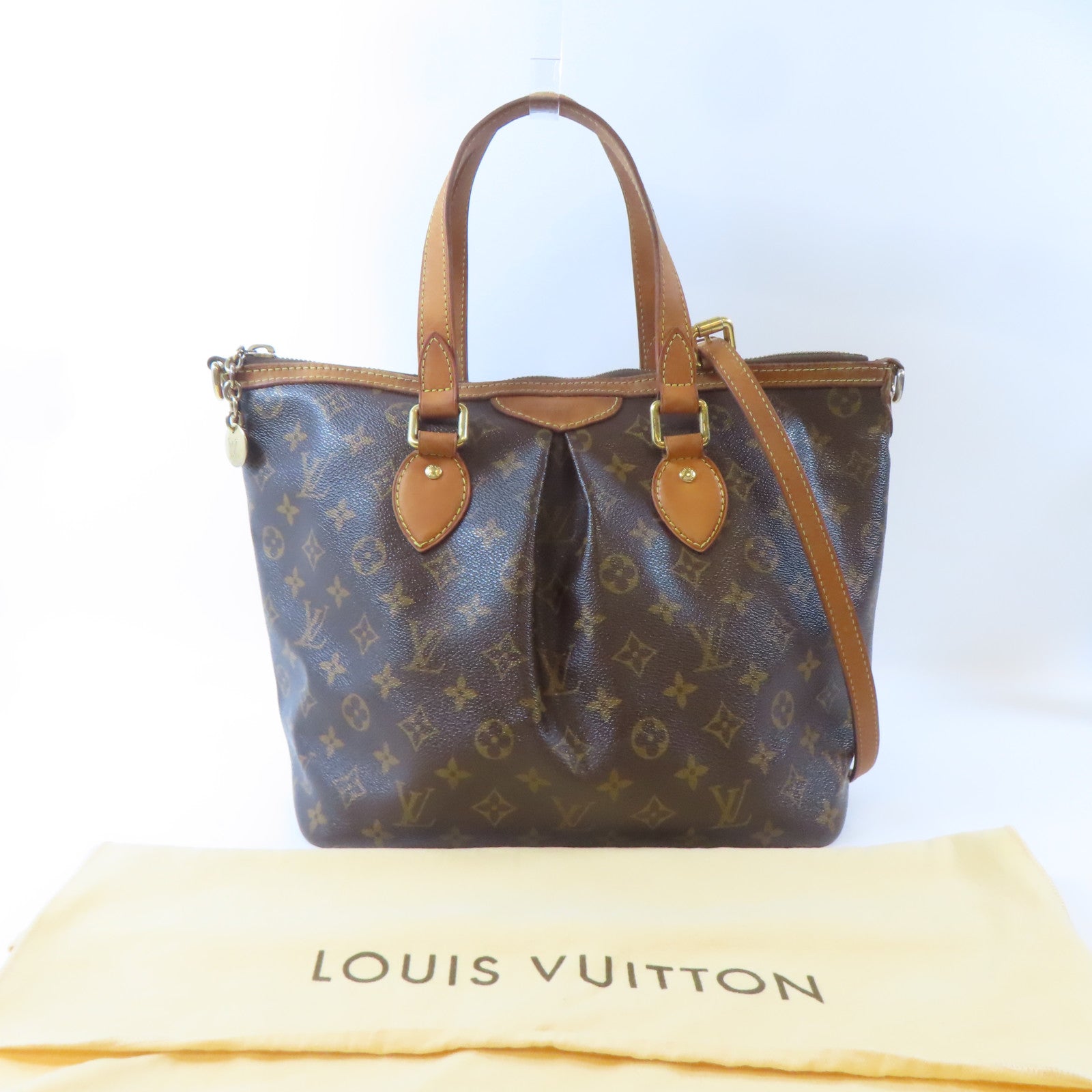 LOUIS VUITTON 【激減優惠】Monogram Palermo金扣手挽肩背兩用袋啡色