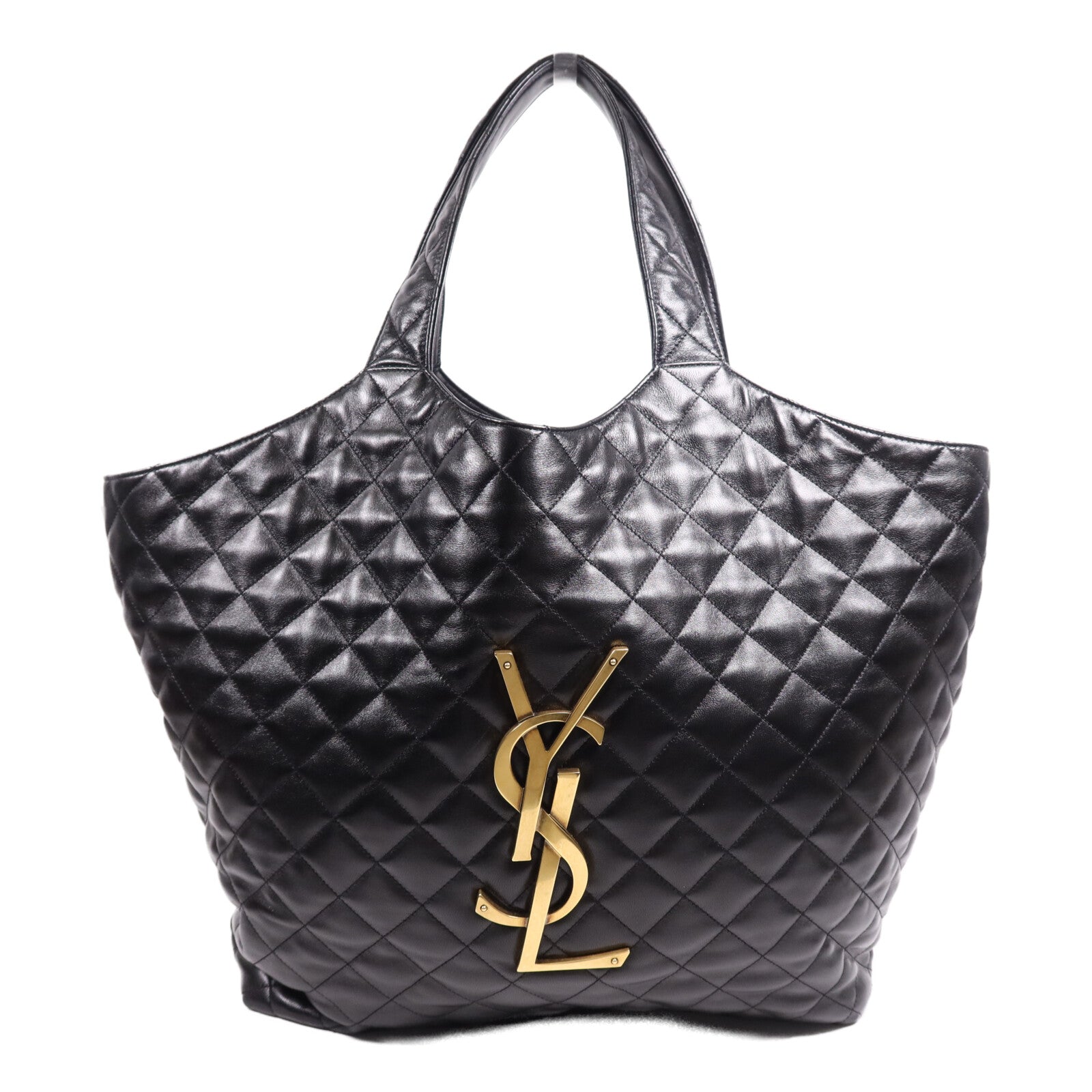 SAINT LAURENT 羊皮皮革Icare Maxi金扣手挽袋