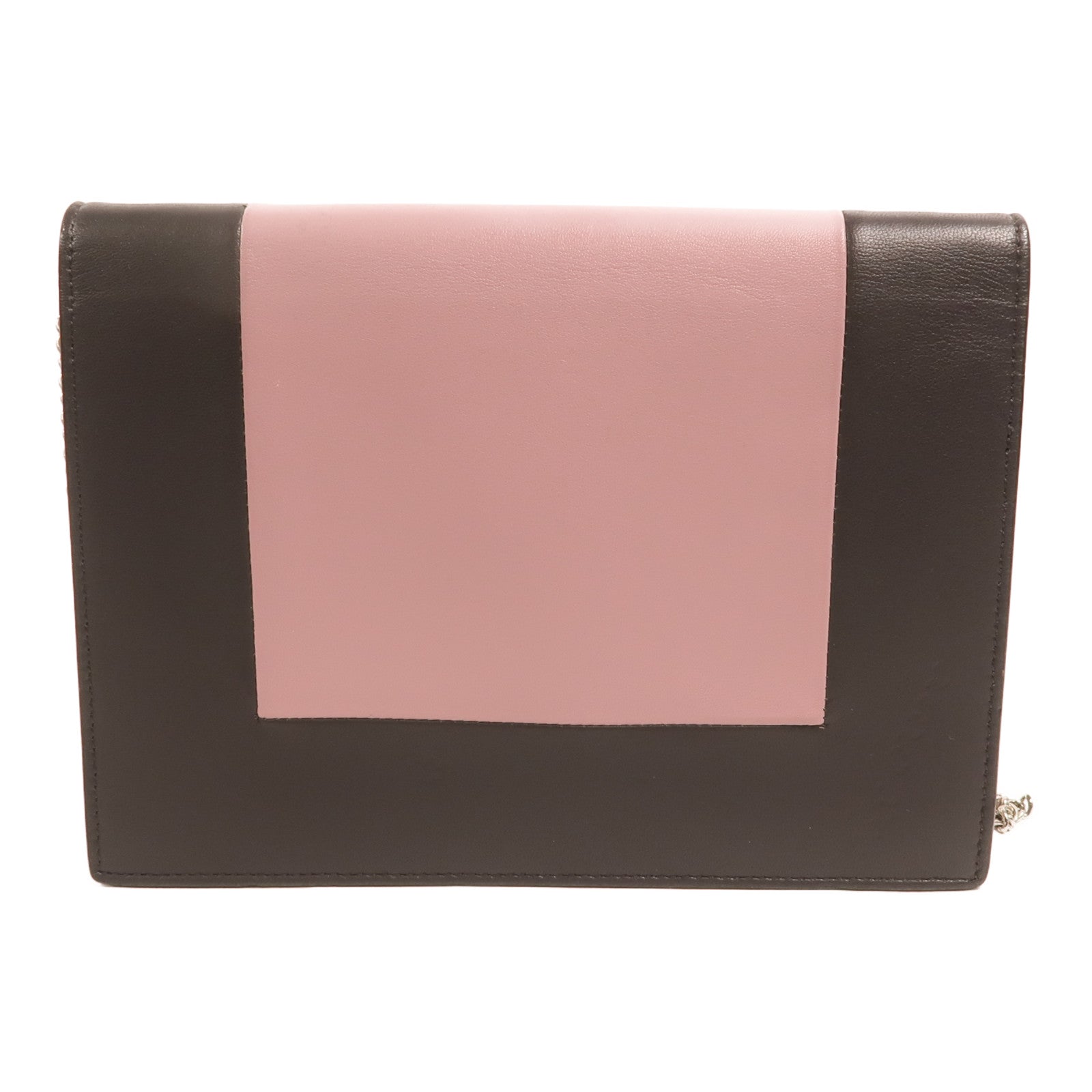 CELINE 牛皮皮革Frame Woc銀扣鏈帶肩背袋