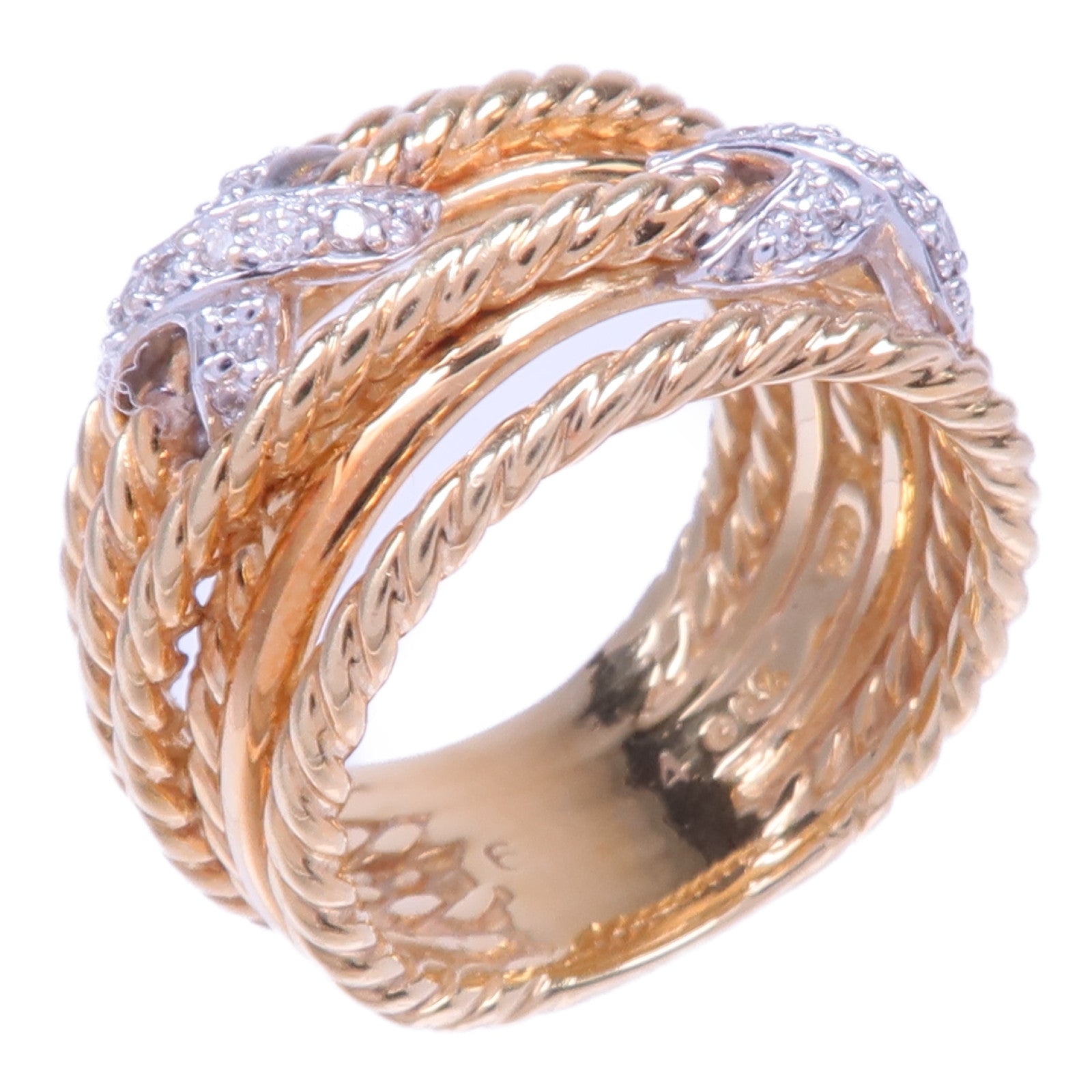 JEWELRY 18K白金/黃金Diamond Ring鑽石戒指US#4.75