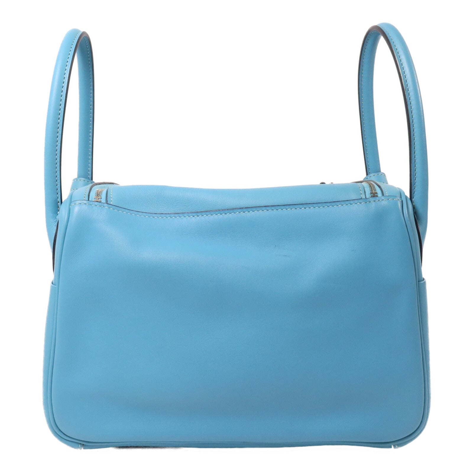 HERMES Swift皮革Lindy 26手挽肩背兩用袋Bleu Du Nord/Vert Verone