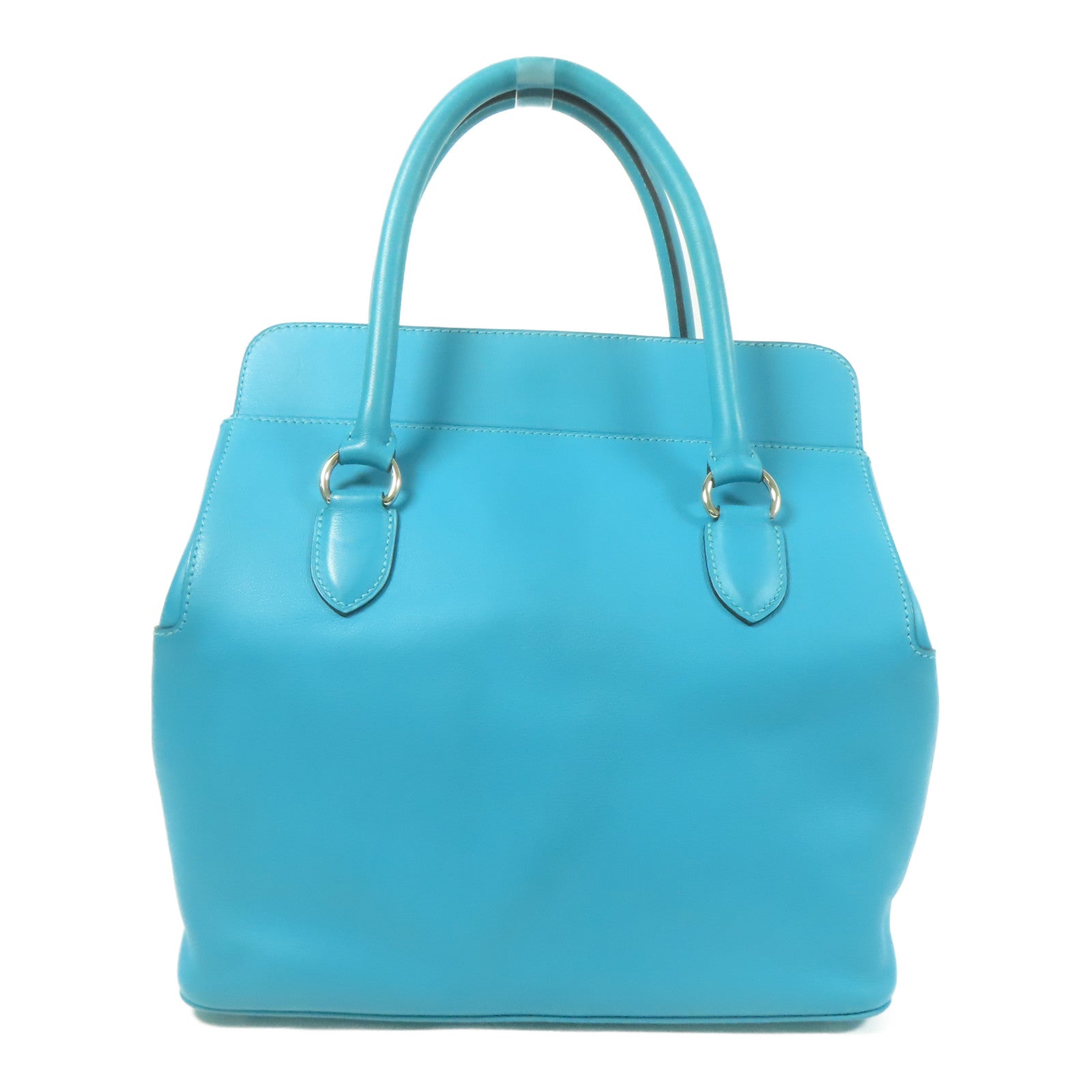 HERMES Swift皮革Toolbox 26銀扣手挽肩背兩用袋Turquoise