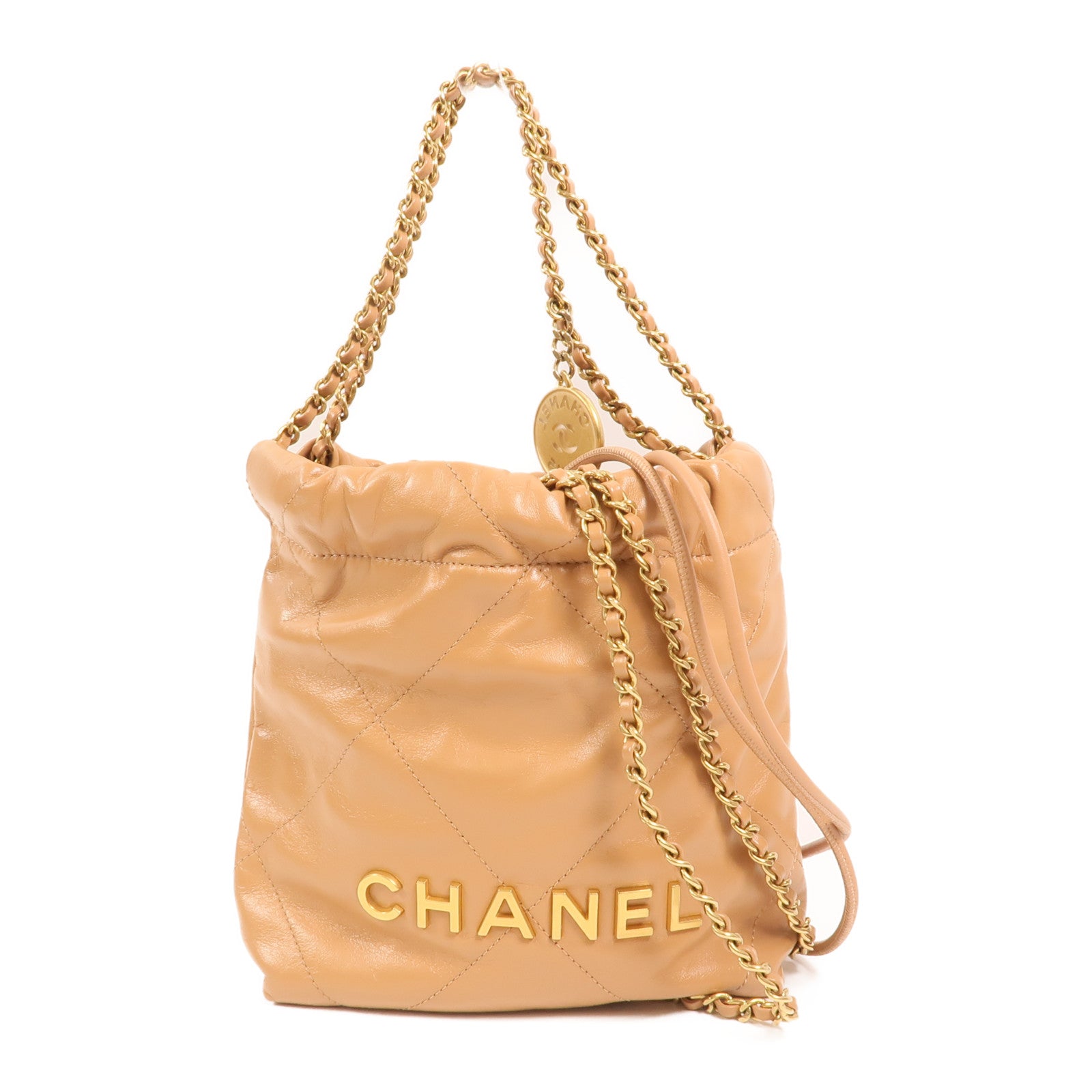 CHANEL 牛皮皮革Chanel 22 Mini金扣鏈帶肩背袋