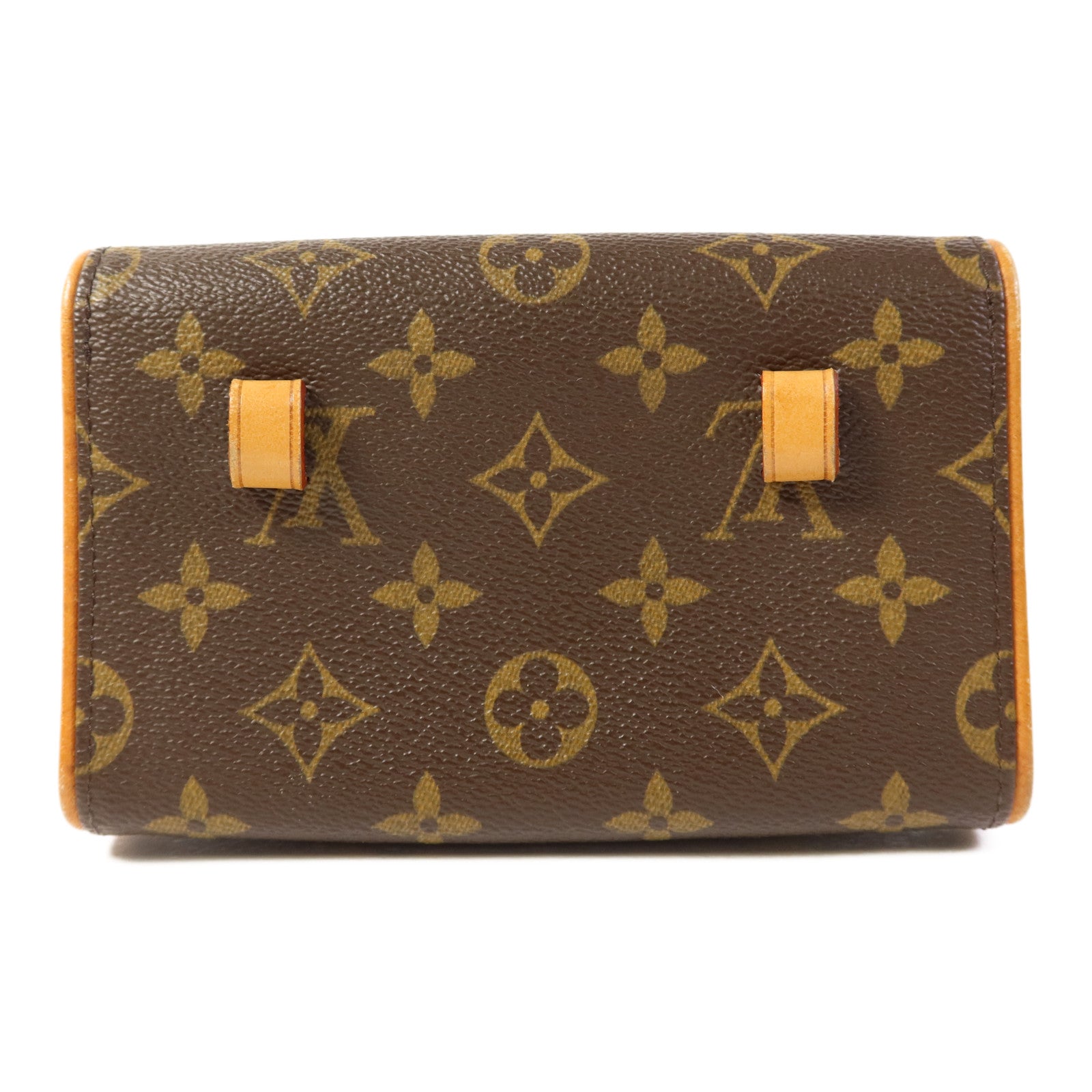 LOUIS VUITTON Monogram Pochette Florentine金扣腰包棕色