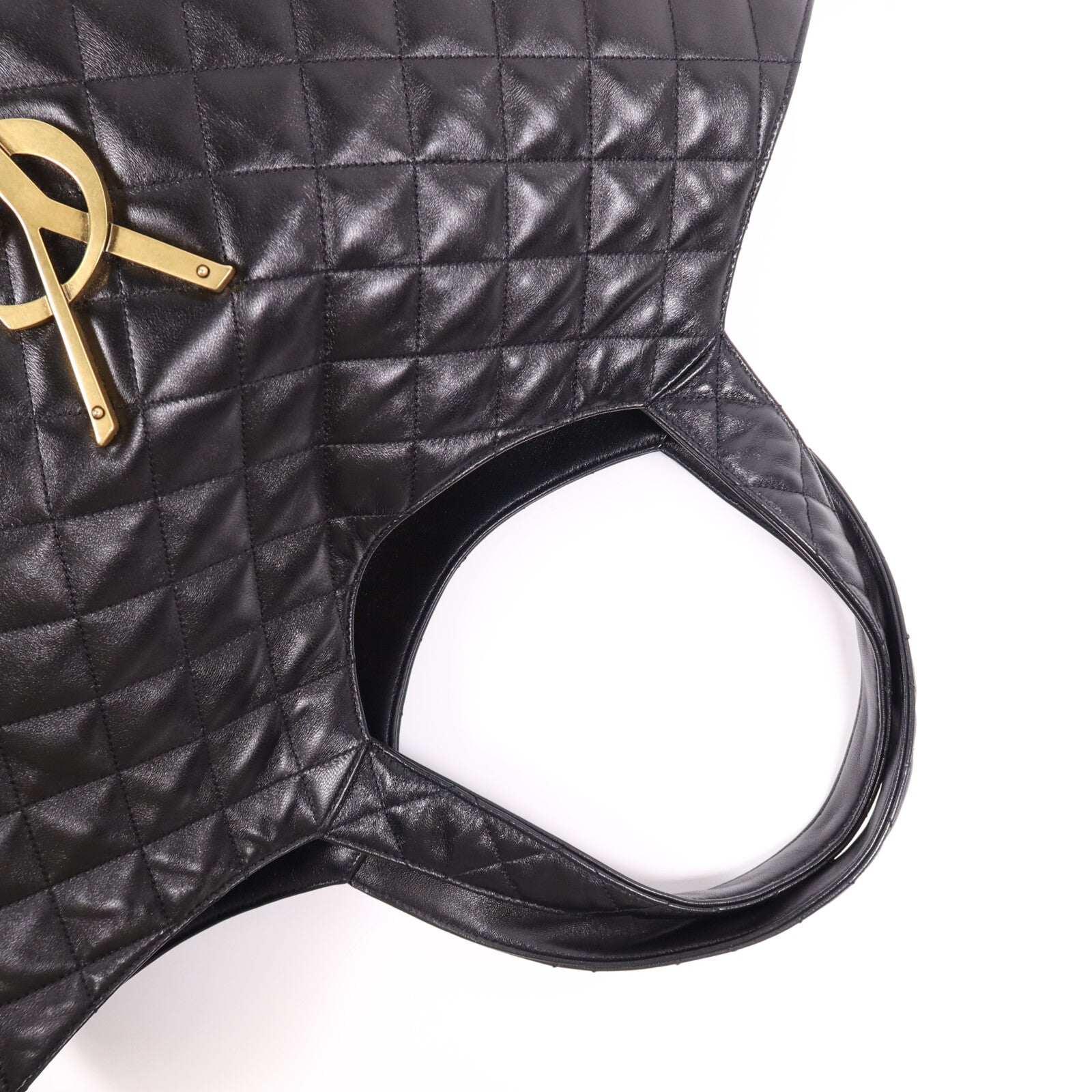 SAINT LAURENT 羊皮皮革Icare Maxi金扣手挽袋