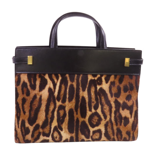 SAINT LAURENT 馬毛Manhattan金扣手挽肩背兩用袋