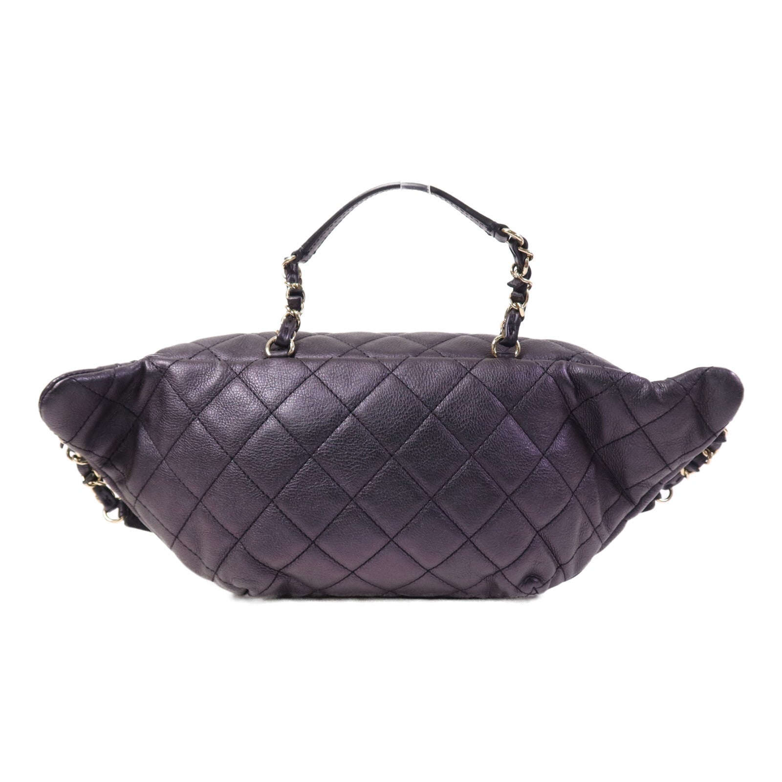 CHANEL 牛皮皮革Belt Bag金扣鏈帶腰包