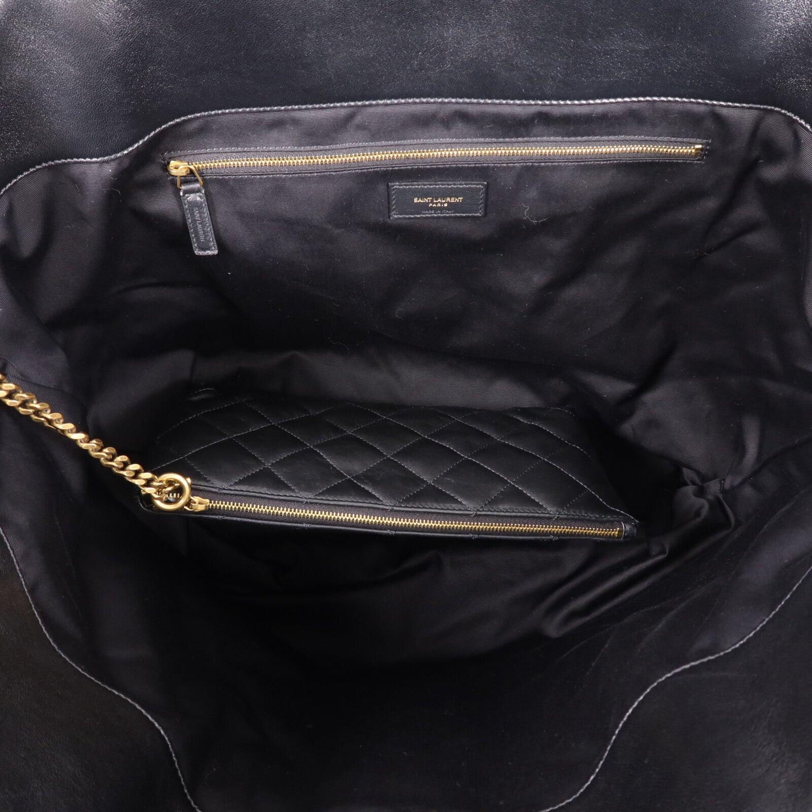 SAINT LAURENT 羊皮皮革Icare Maxi金扣手挽袋