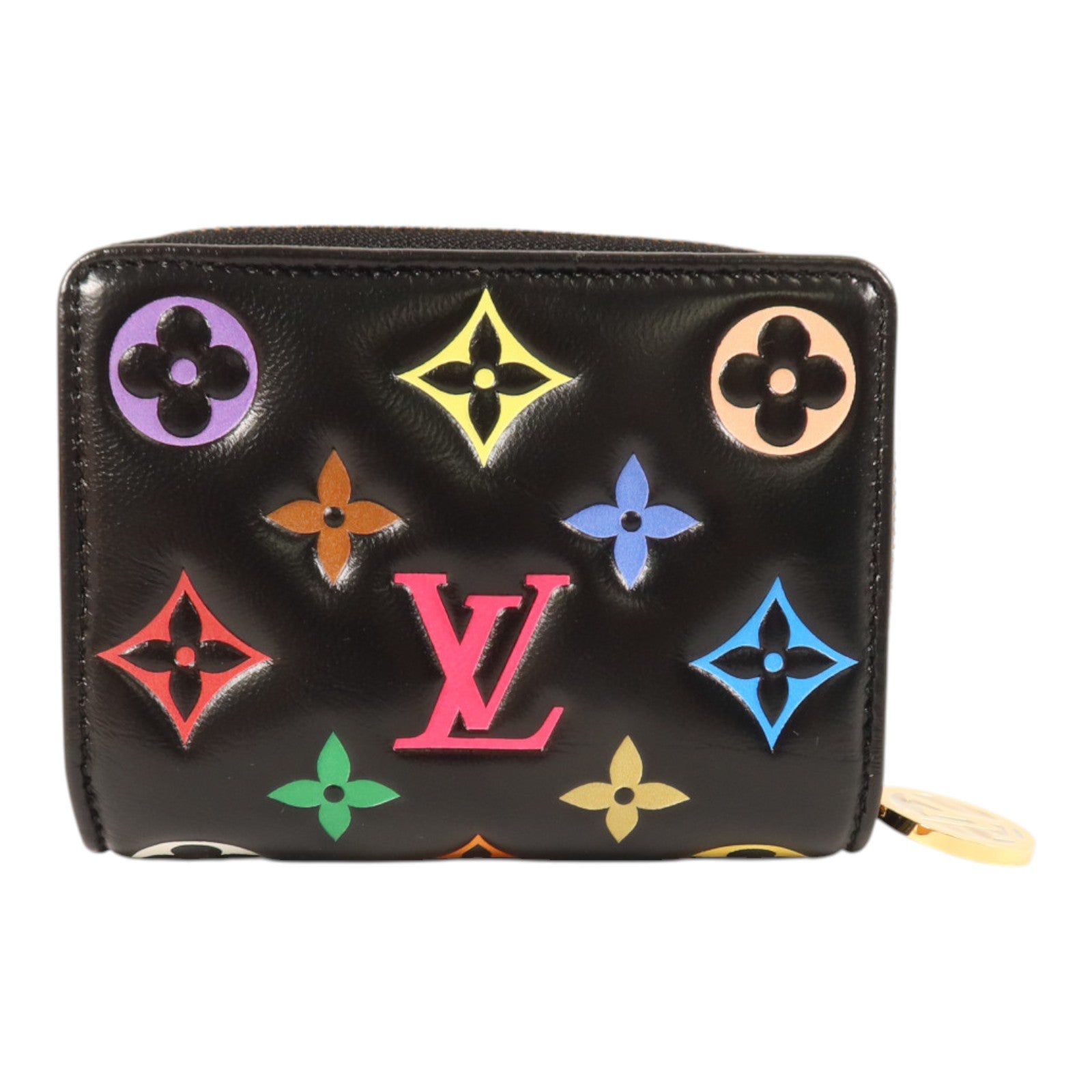 LOUIS VUITTON Monogram Embossed羊皮皮革LVxTM Lou Wallet金扣錢包