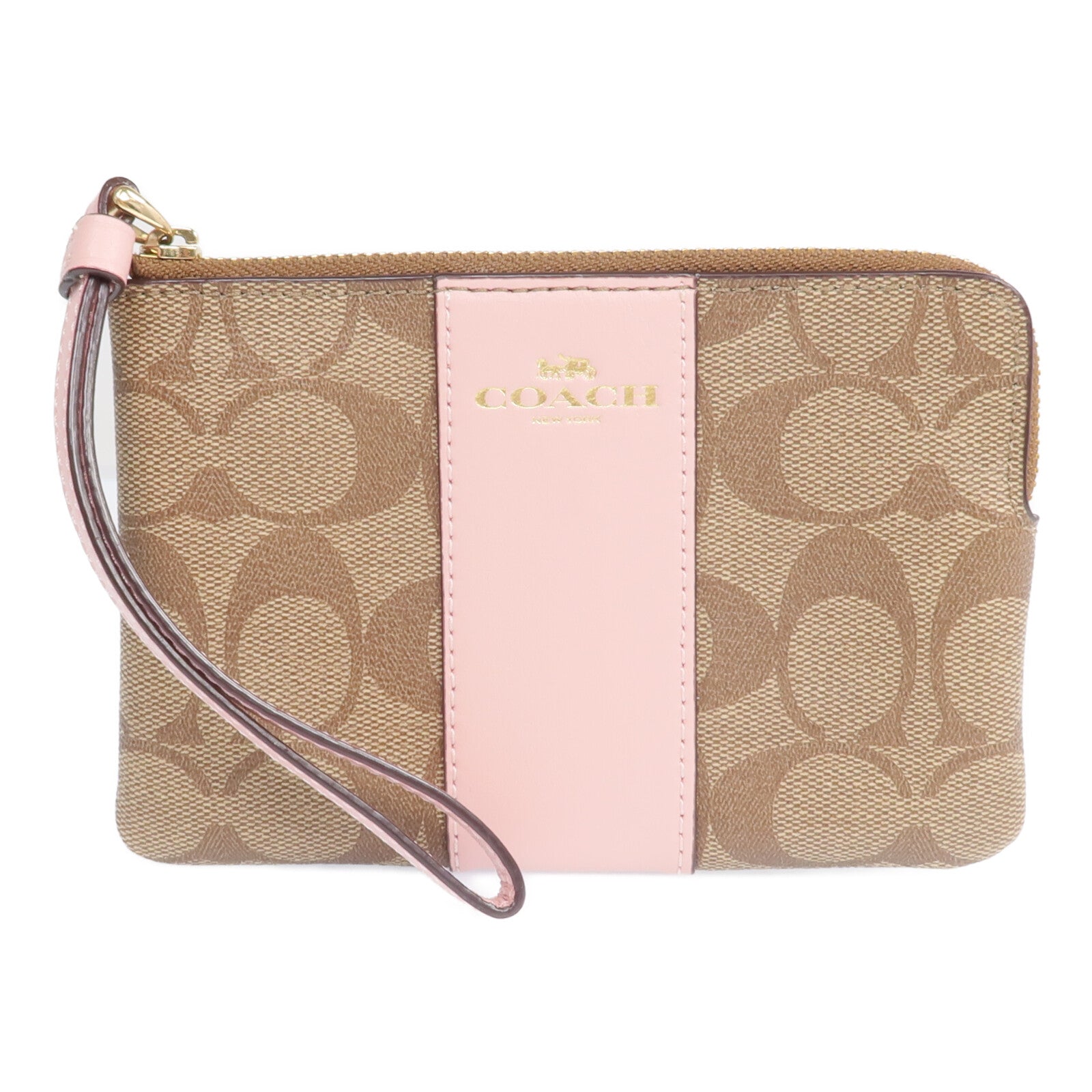 COACH 塗層帆布Pouch金扣錢包