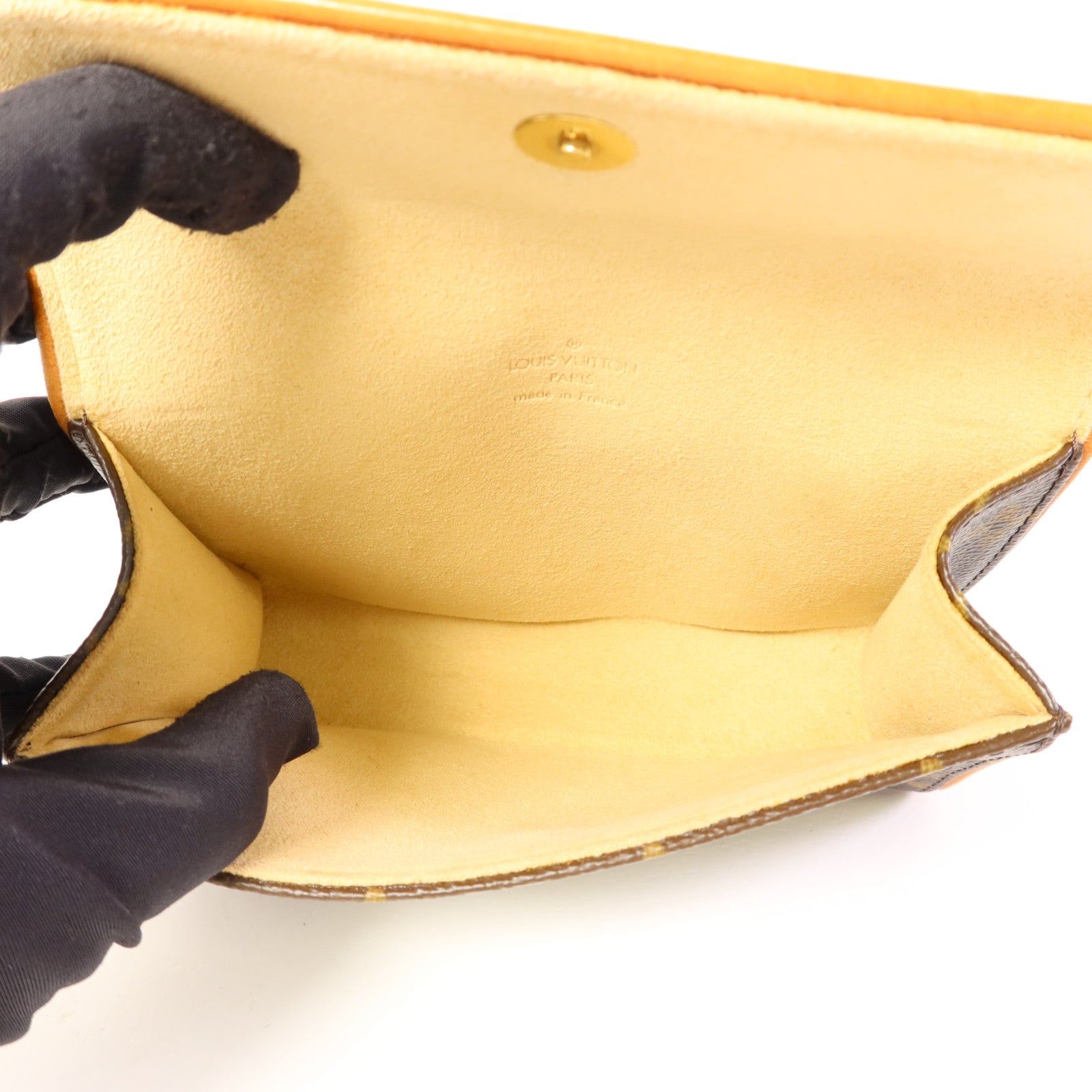 LOUIS VUITTON Monogram Pochette Florentine金扣腰包棕色