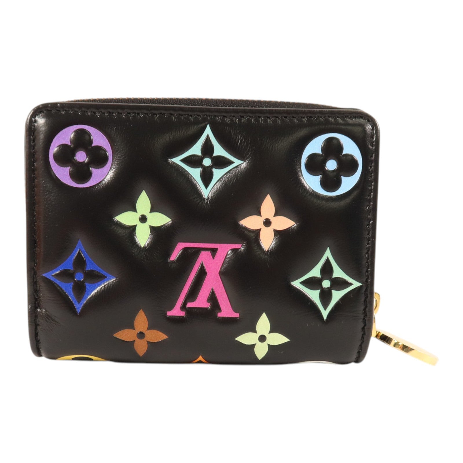 LOUIS VUITTON Monogram Embossed羊皮皮革LVxTM Lou Wallet金扣錢包