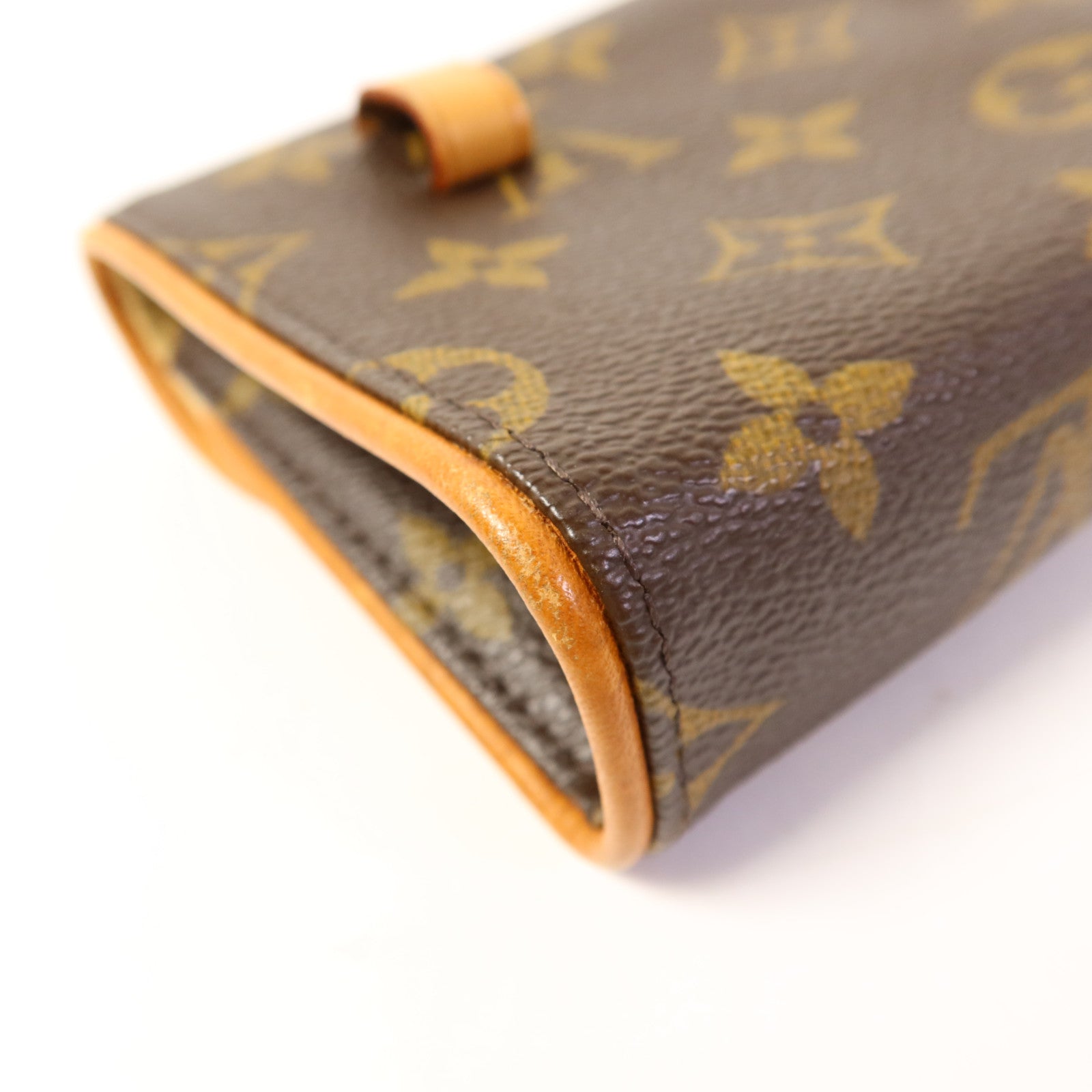 LOUIS VUITTON Monogram Pochette Florentine金扣腰包棕色
