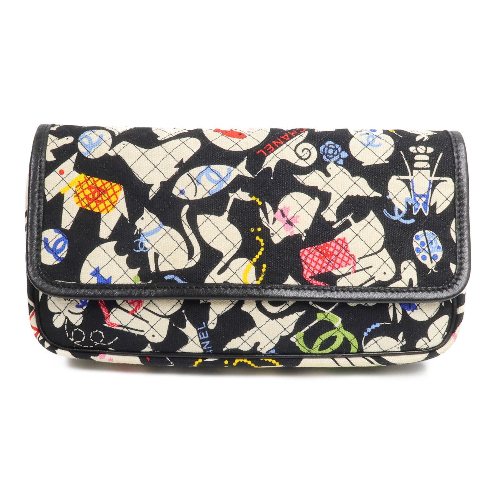 CHANEL 帆布Baby Animals Pouch手拿包