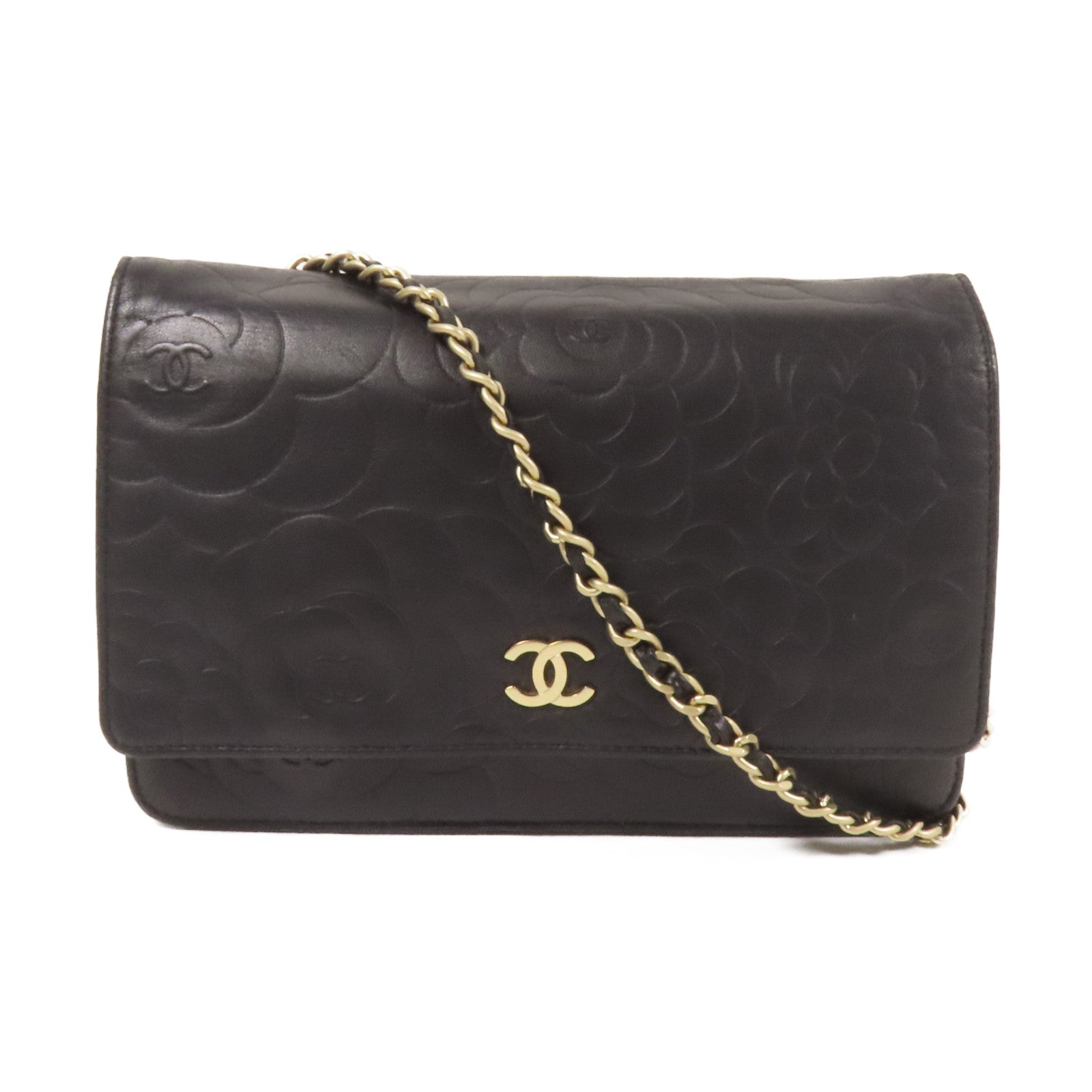 CHANEL 羊皮皮革WOC Wallet On Chain金扣鏈帶肩背袋