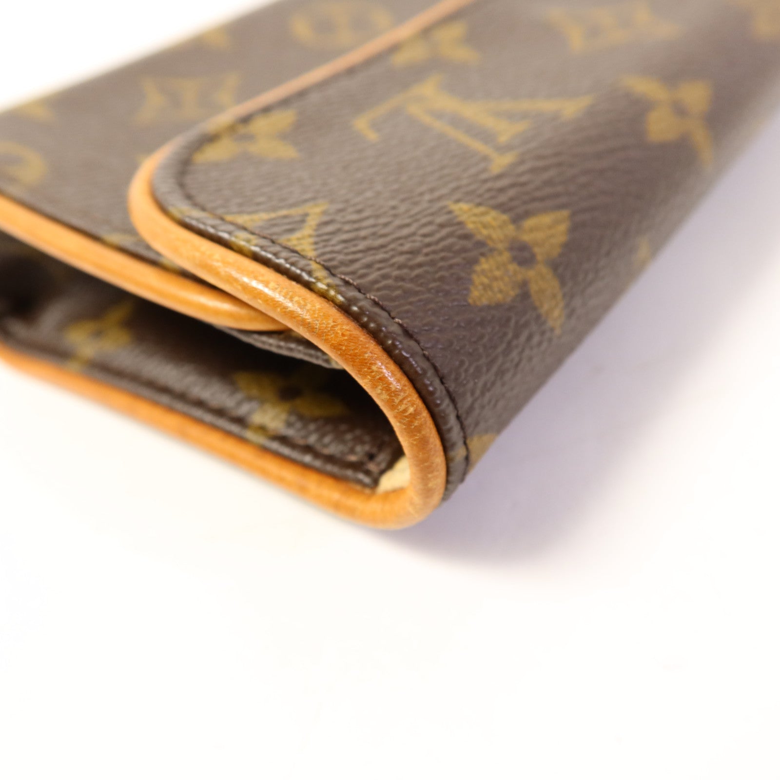 LOUIS VUITTON Monogram Pochette Florentine金扣腰包棕色