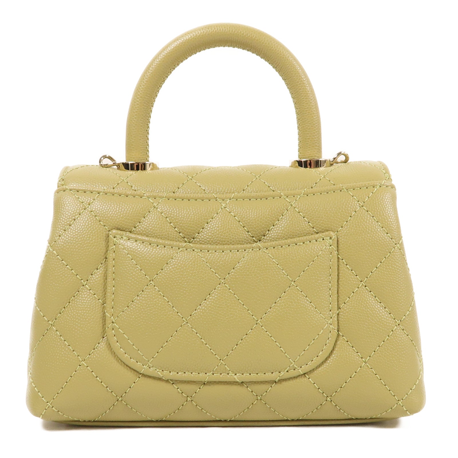 CHANEL 牛皮皮革Mini Coco Handle金扣手挽肩背兩用袋