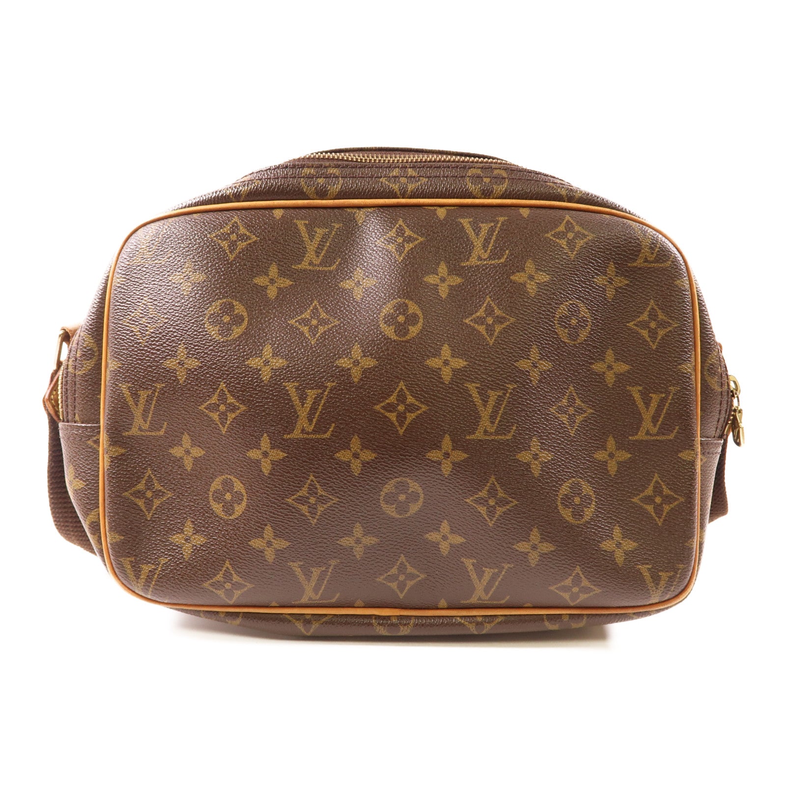 LOUIS VUITTON 【激減優惠】Monogram Reporter PM金扣肩背袋棕色