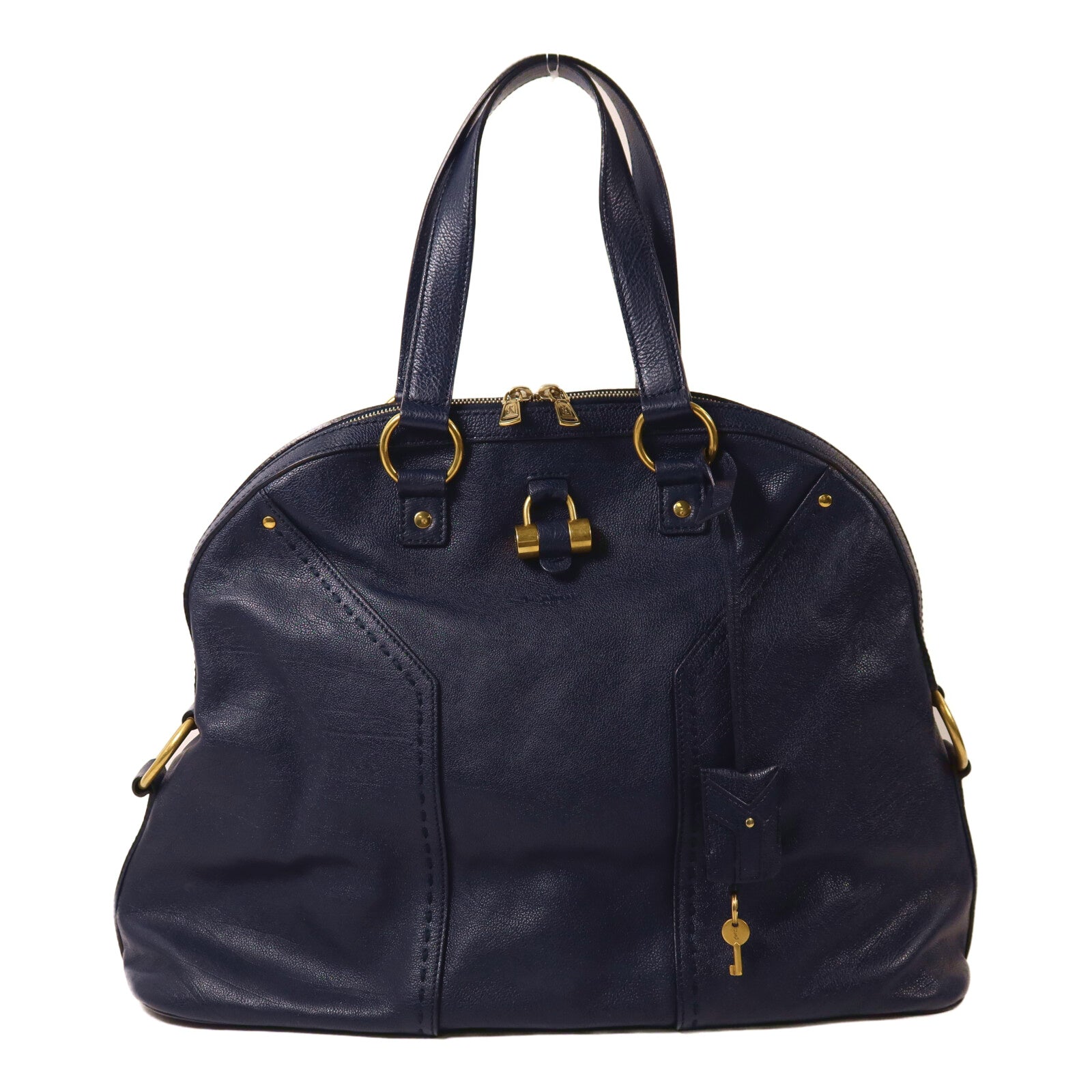 YVES SAINT LAURENT 牛皮皮革Muse金扣手挽袋