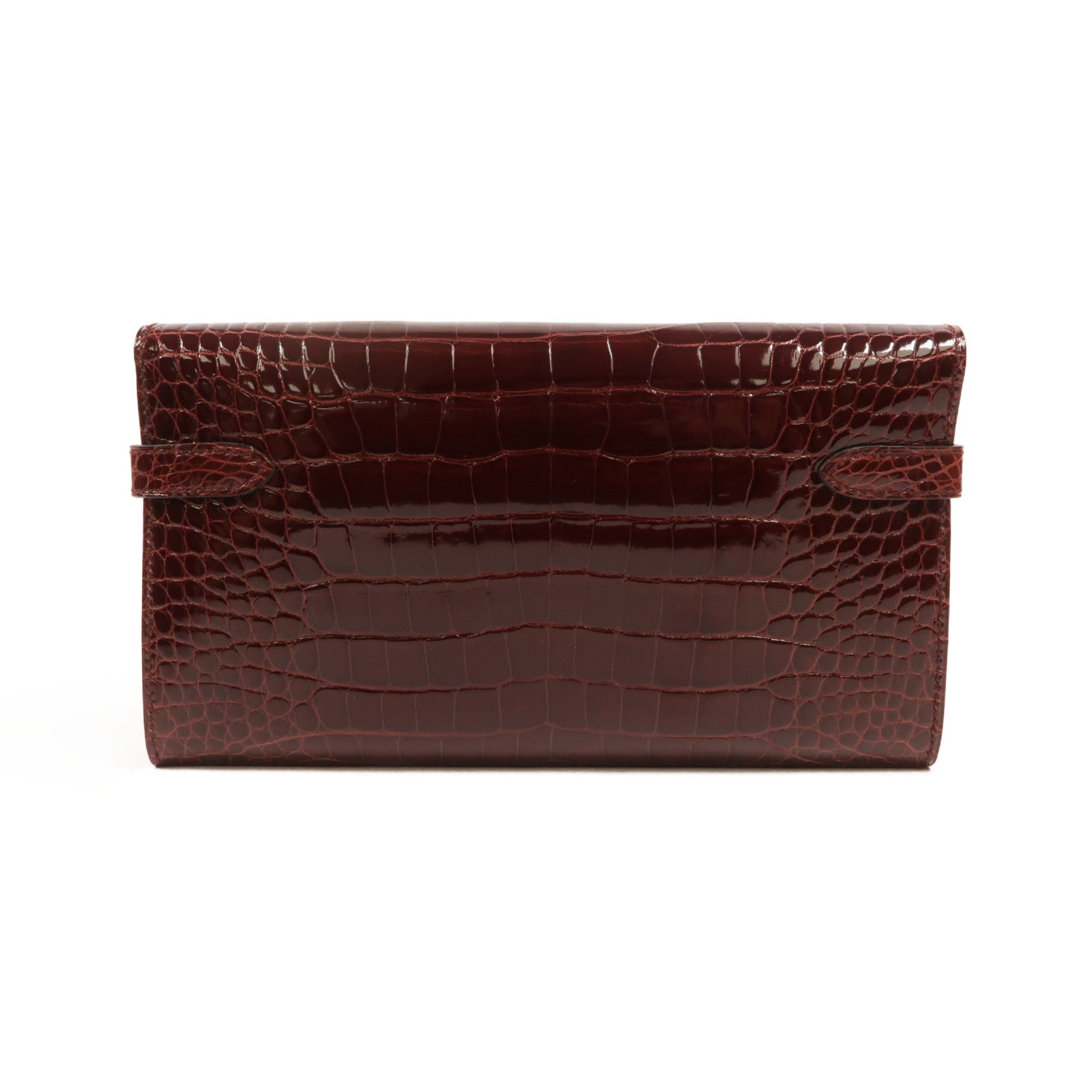 HERMES Alligator皮革Kelly Long Wallet長錢包Bourgogne