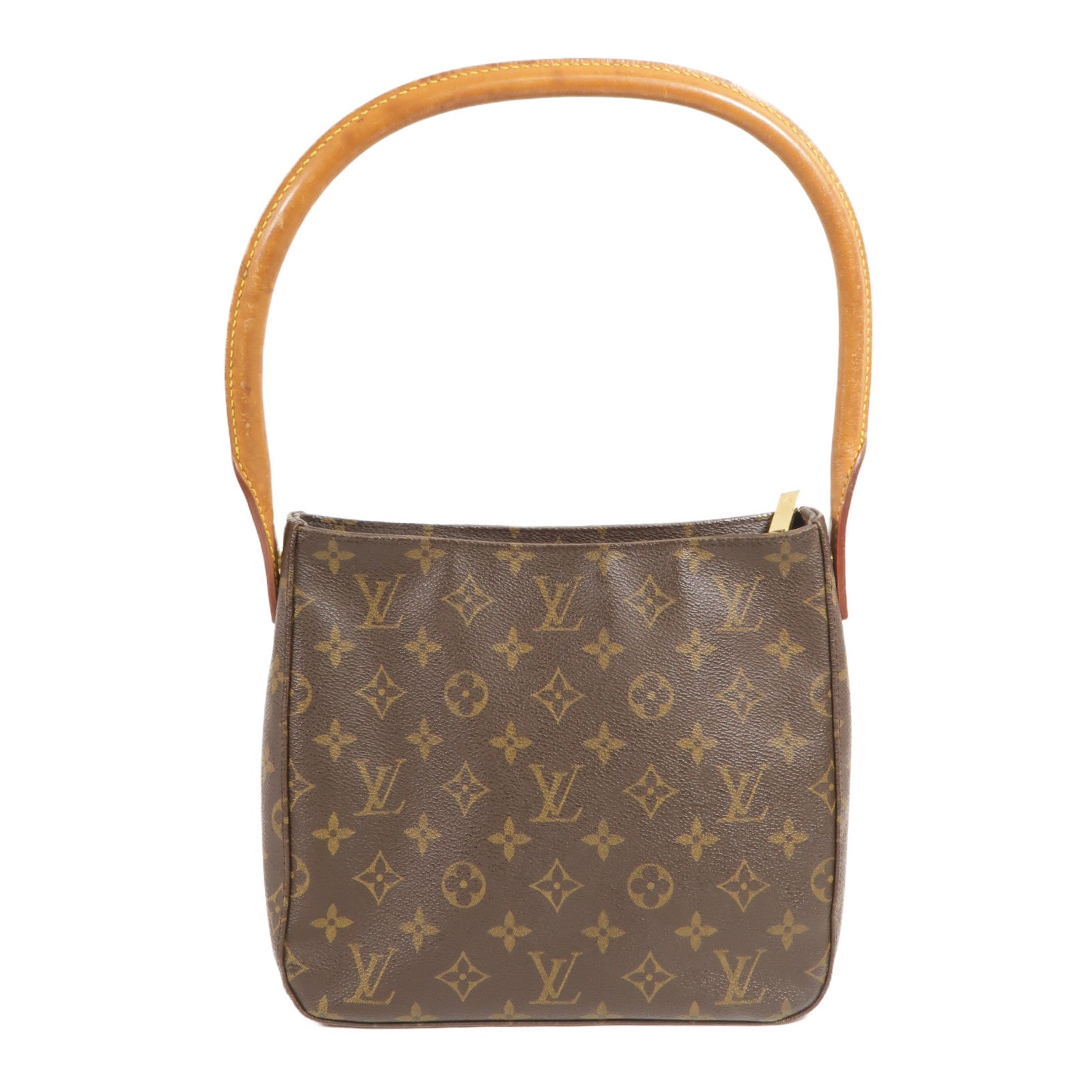LOUIS VUITTON Monogram Looping MM金扣肩背袋棕色