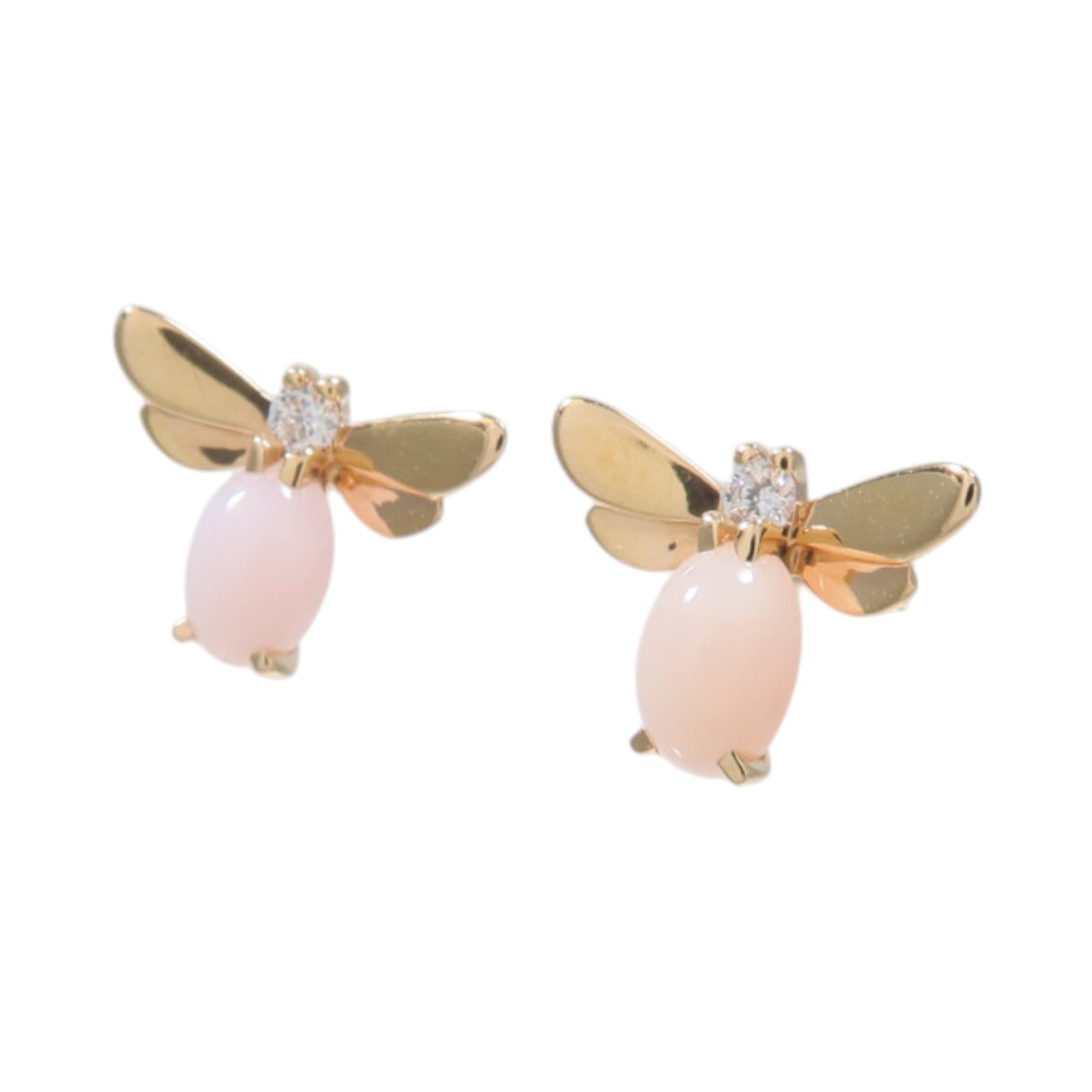Chaumet 18K玫瑰金Honeybee Earrings蛋白石耳環