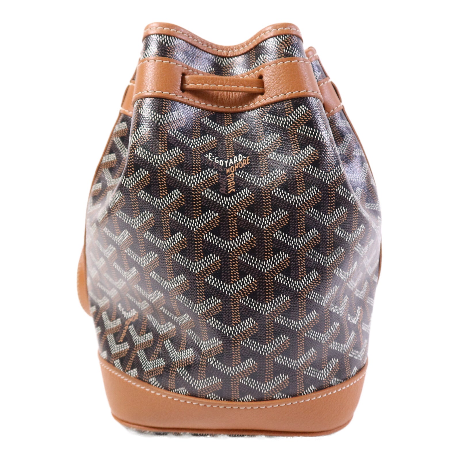 GOYARD 【激減優惠】塗層帆布Petit Flot Bucket銀扣肩背袋