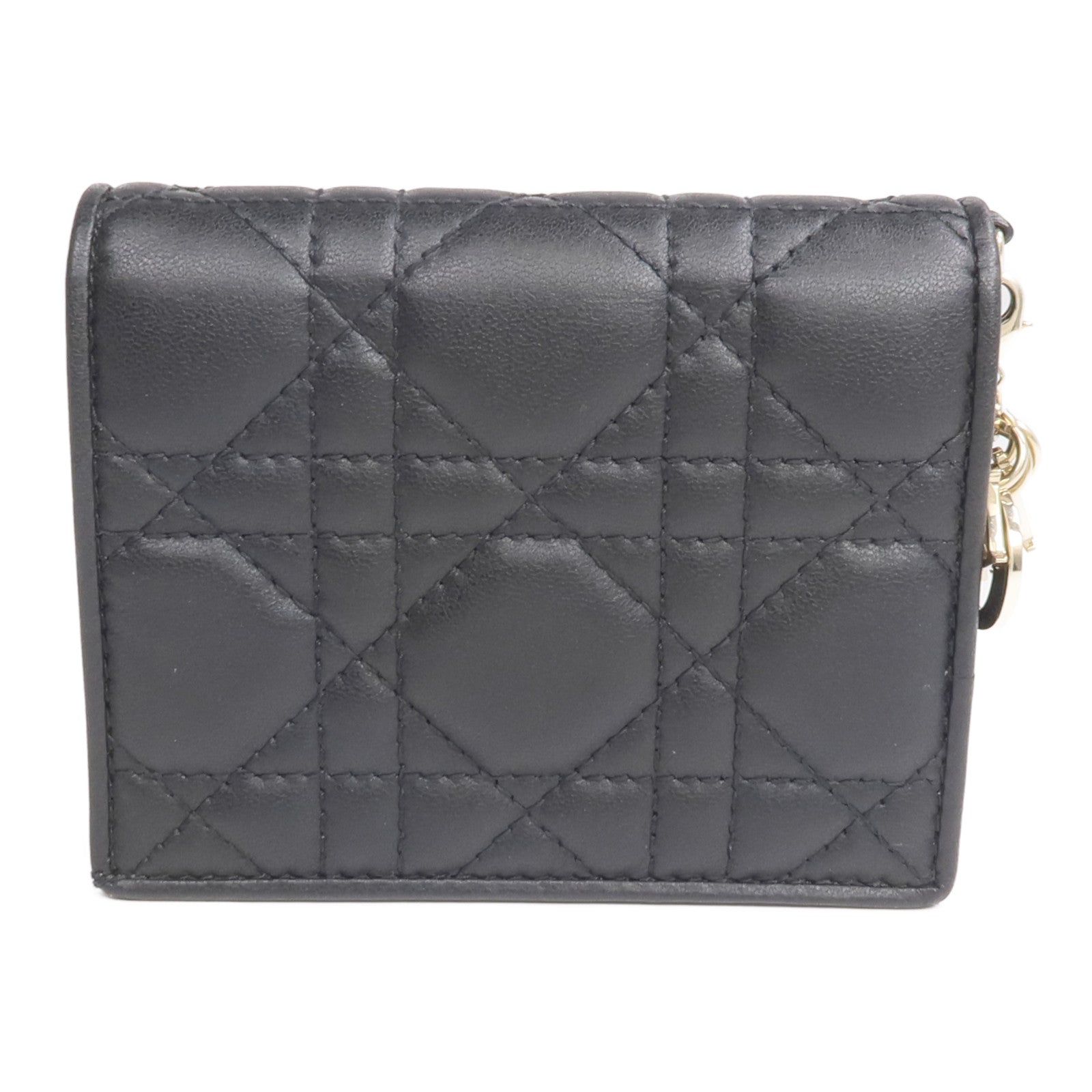 Dior 羊皮皮革Mini Lady Dior Gardenia Wallet金扣錢包
