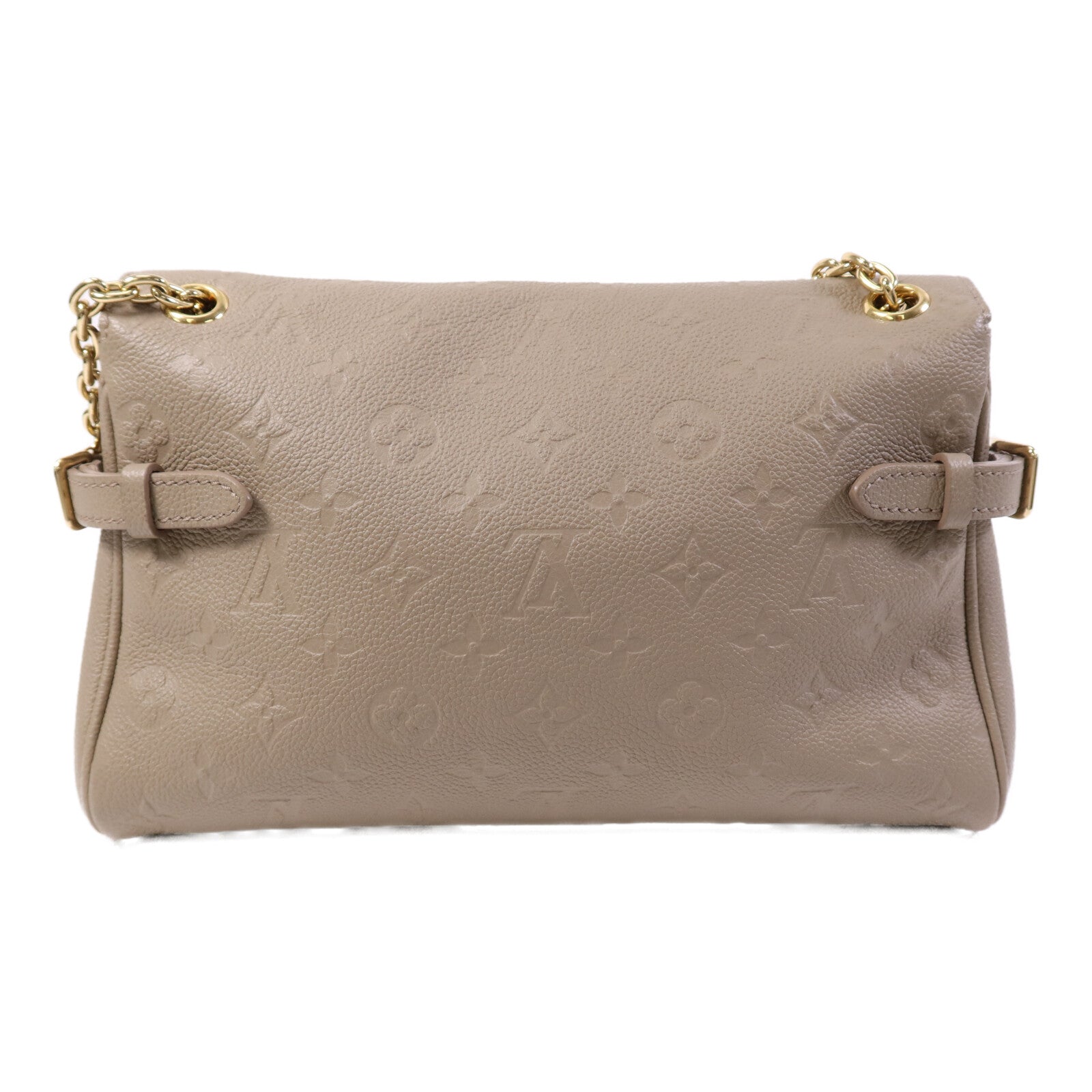 LOUIS VUITTON Monogram Empreinte Anytime Flat Bag金扣鏈帶肩背袋