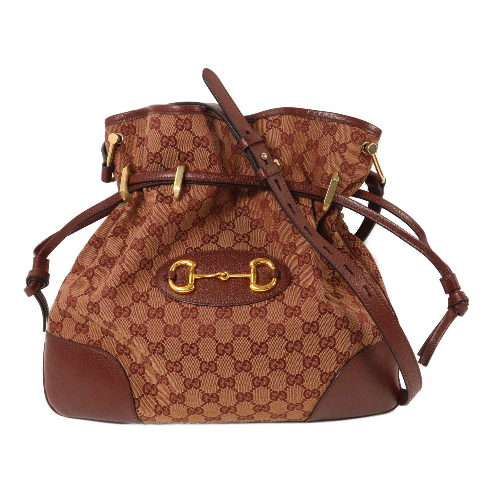 GUCCI 帆布Horsebit 1955肩背袋