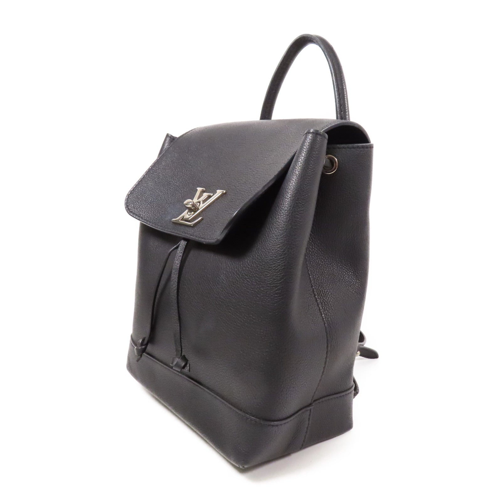 LOUIS VUITTON LV SHW Lock Me Backpack M41815 Calfskin Leather Black Noir