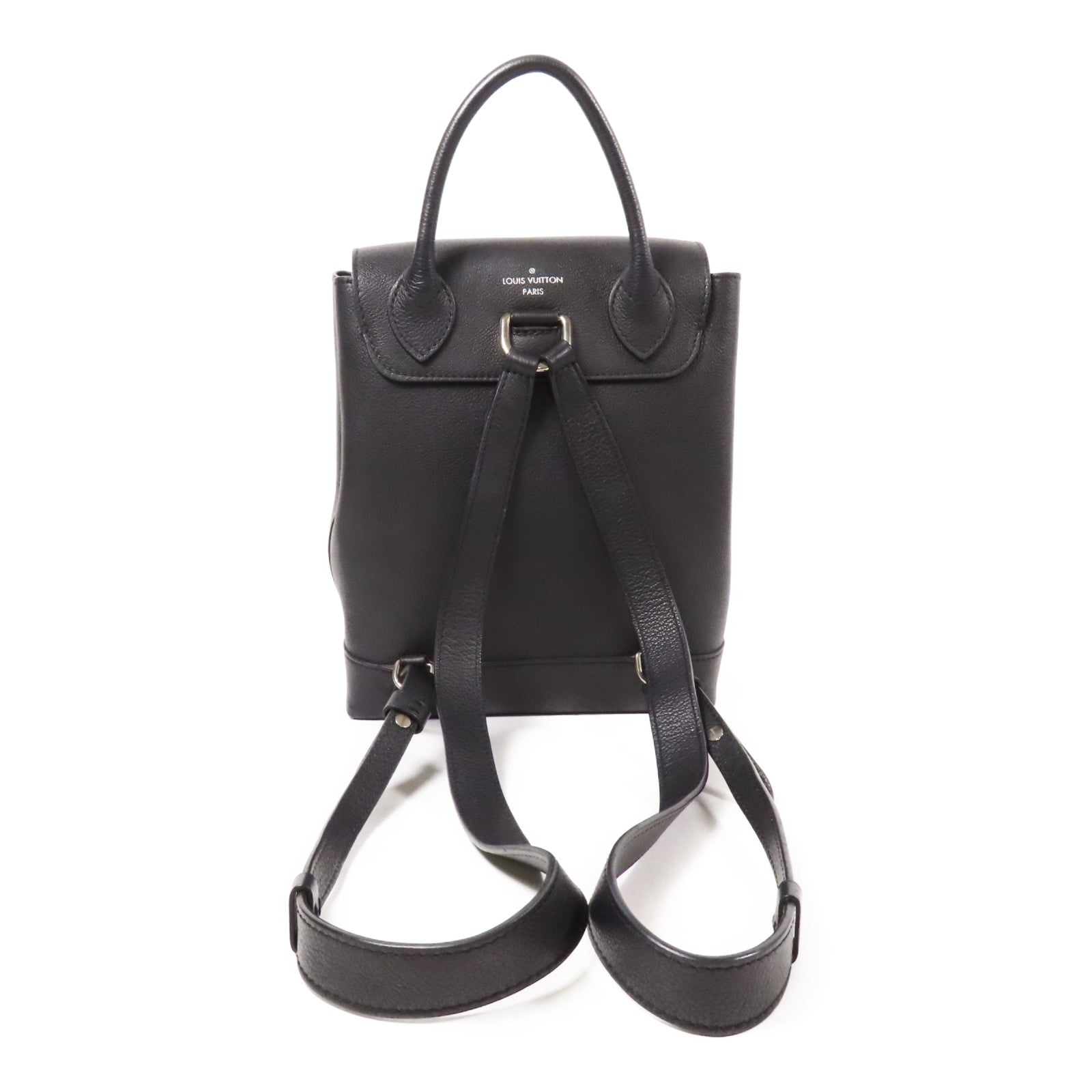 LOUIS VUITTON 牛皮皮革Lock Me Backpack銀扣背包