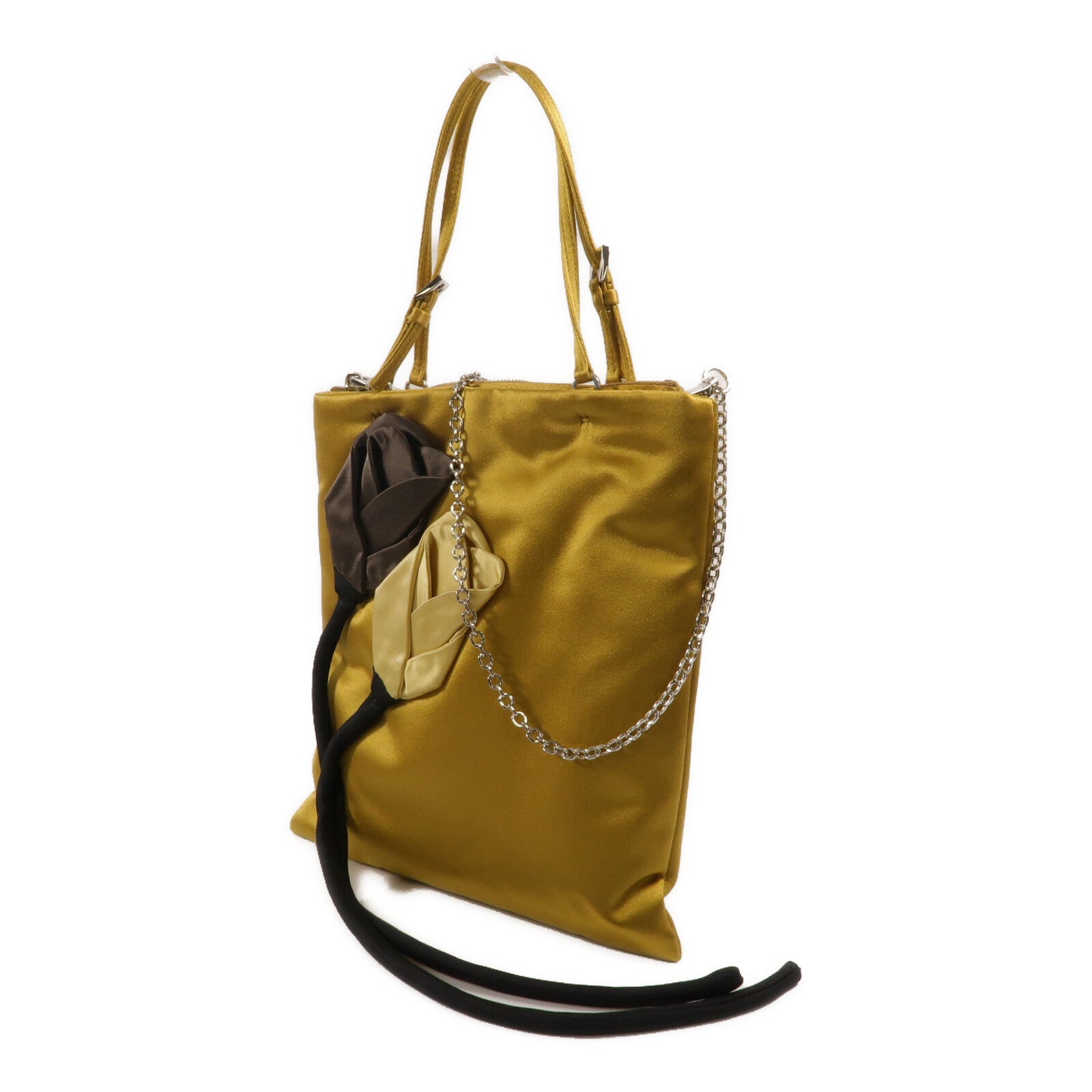 PRADA Satin Flower Tote Bag鏈帶手挽肩背兩用袋