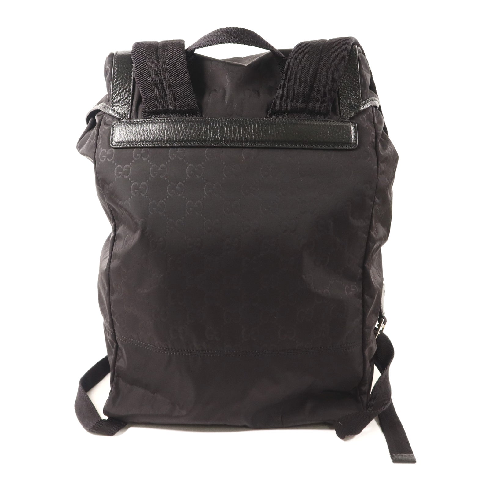 GUCCI 尼龍GG Logo Flap Drawstring Backpack銀扣背包