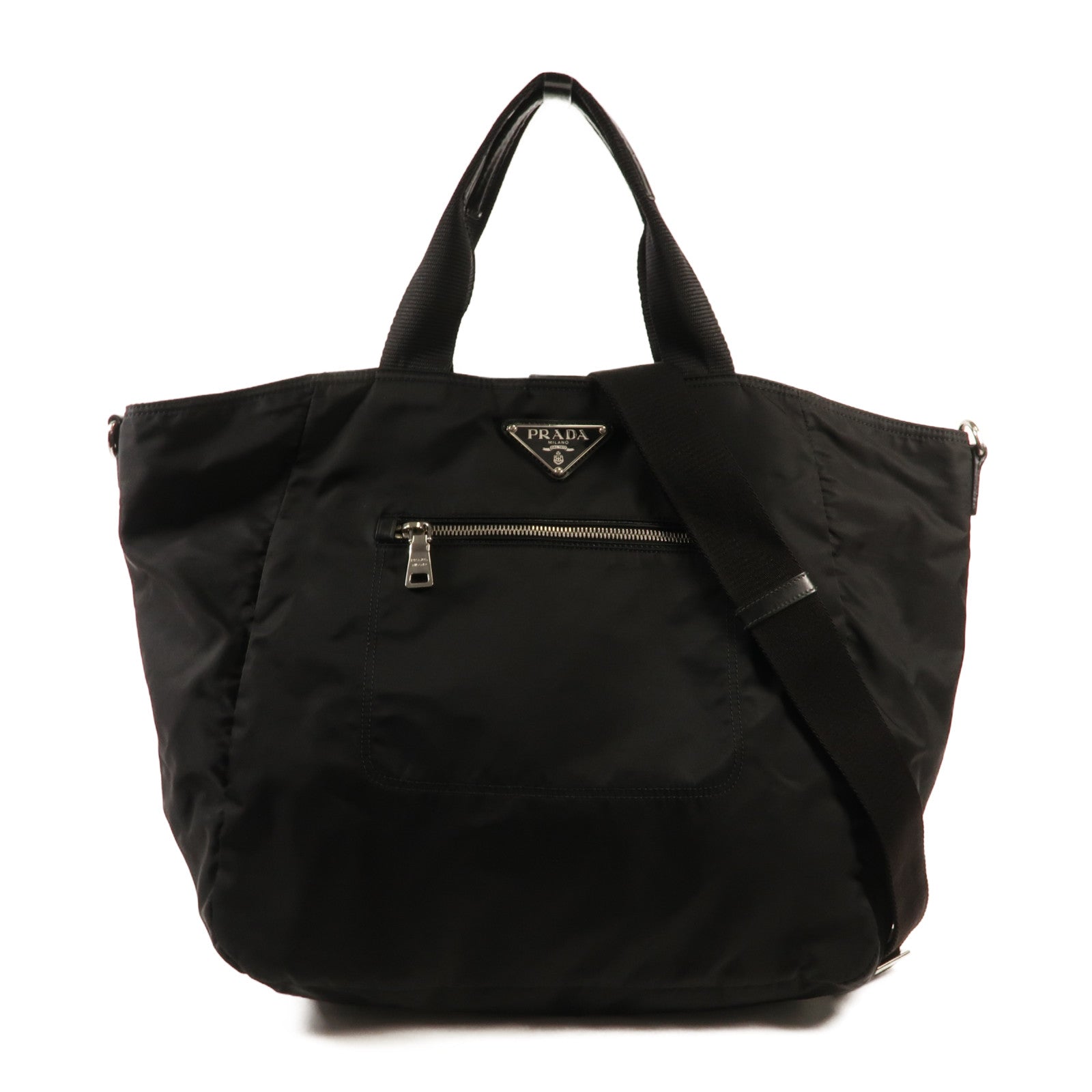 PRADA 尼龍2 Way Shoulder銀扣手挽肩背兩用袋