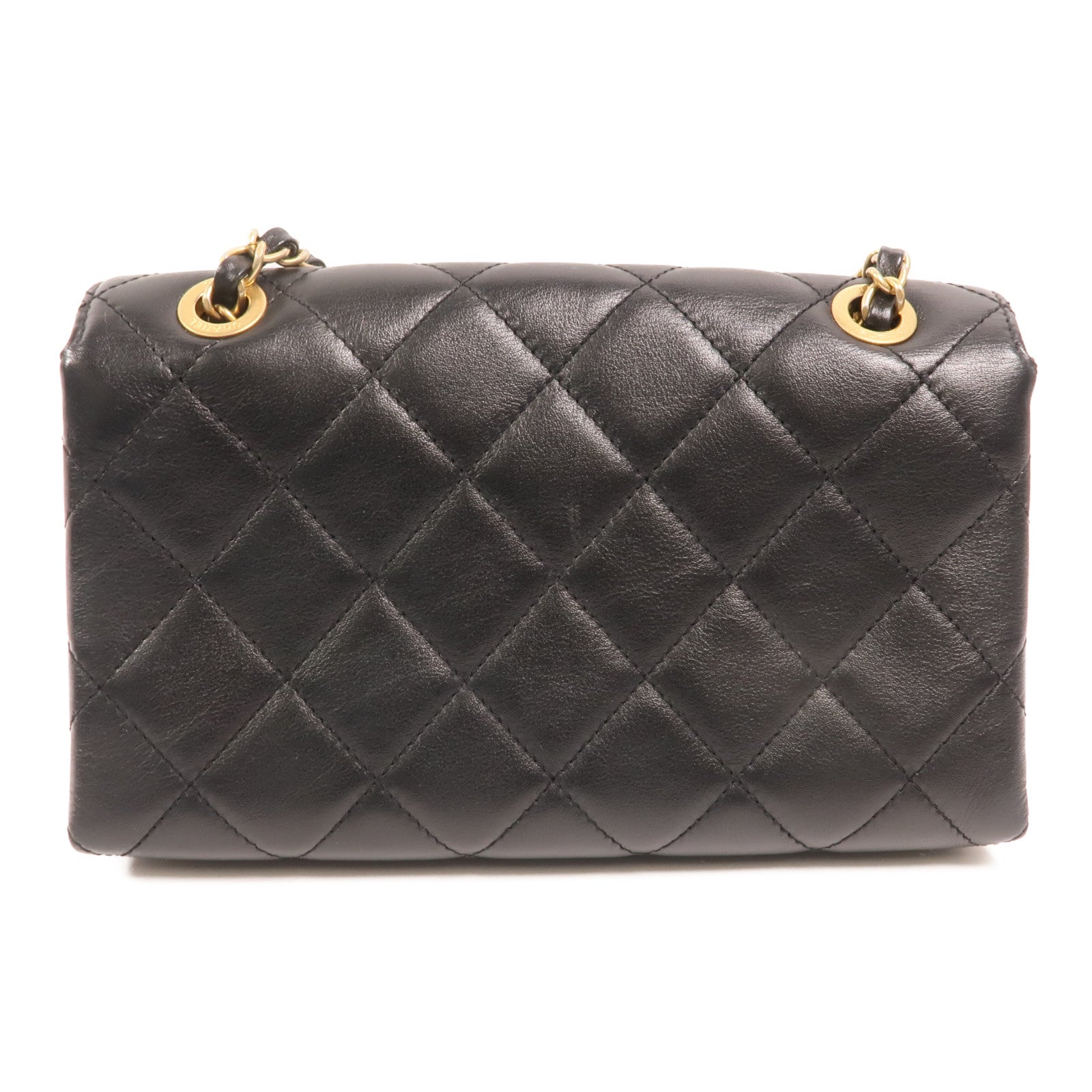 CHANEL 牛皮皮革Enchained Flap金扣鏈帶肩背袋