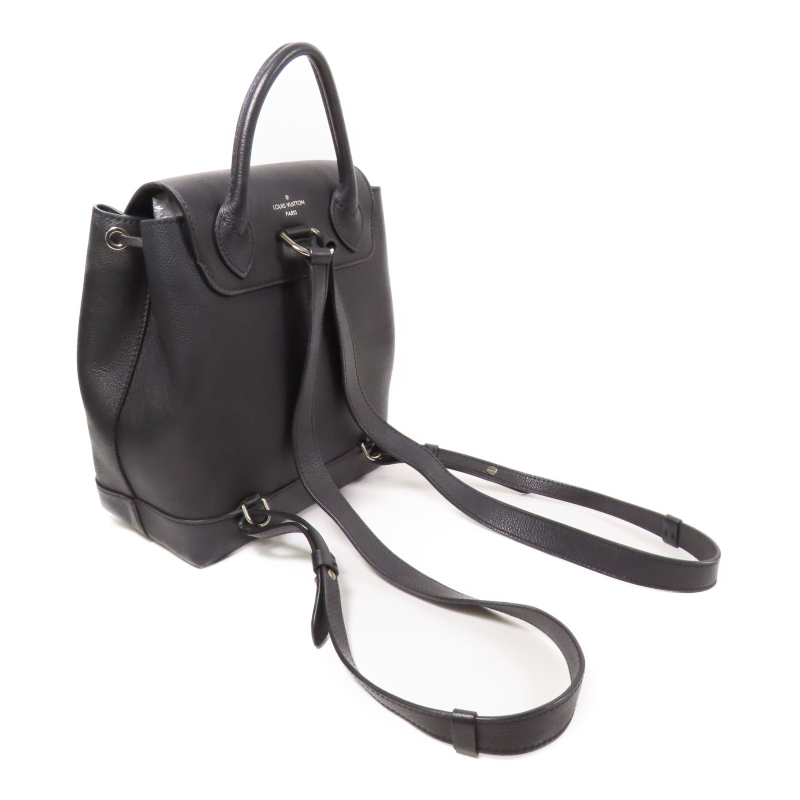 LOUIS VUITTON LV SHW Lock Me Backpack M41815 Calfskin Leather Black Noir