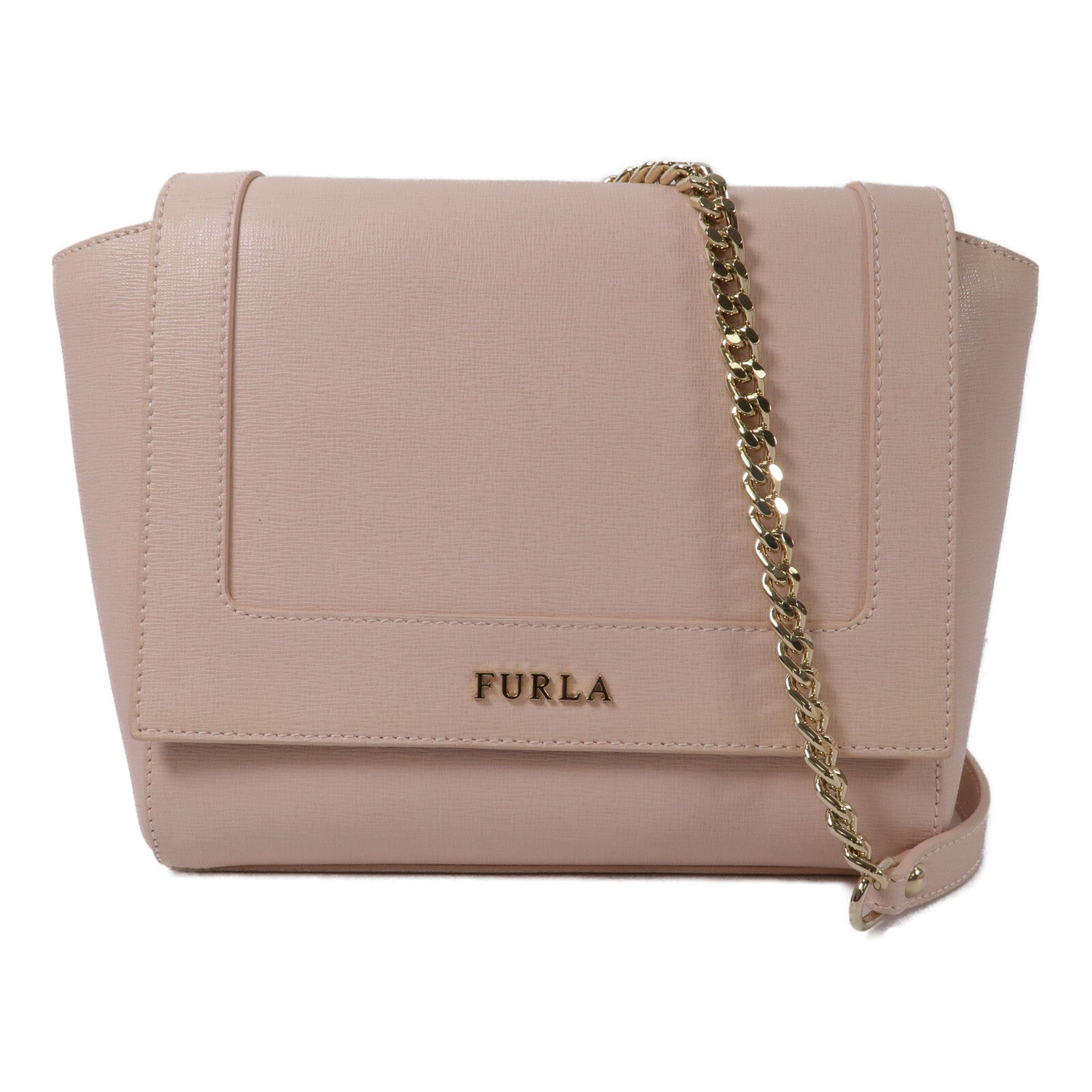 Furla 牛皮皮革Chain Shoulder鏈帶肩背袋