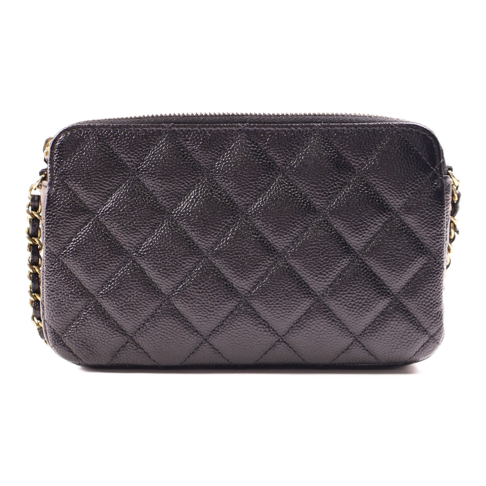 CHANEL 牛皮皮革Chain Shoulder金扣鏈帶肩背袋