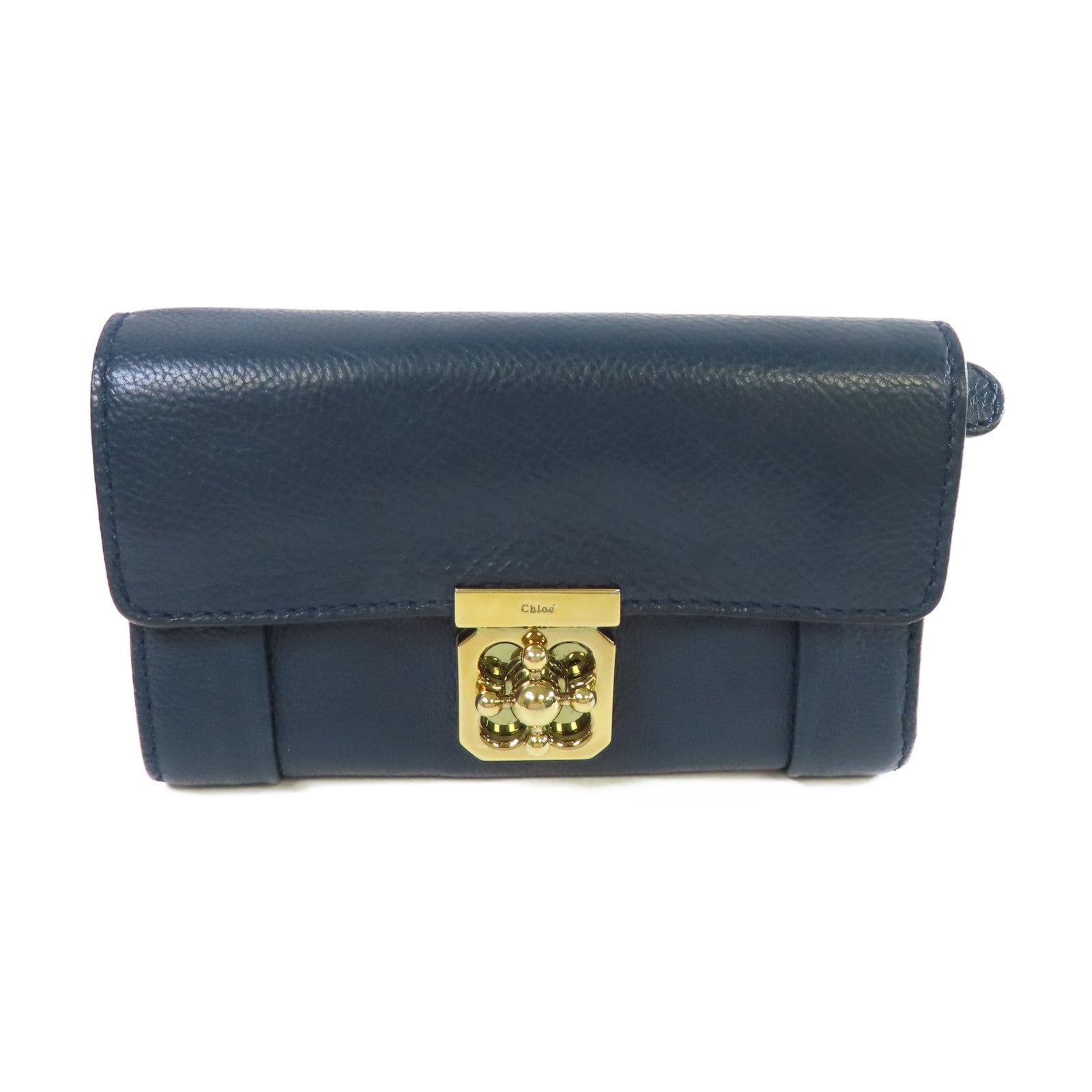 Chloe 【激減優惠】牛皮皮革Medium Wallet金扣中長錢包綠色