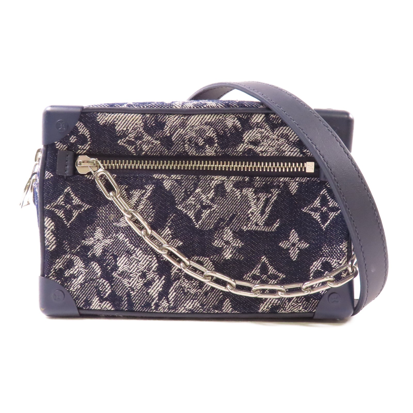 LOUIS VUITTON Monogram Tapestry Mini Soft Trunk銀扣肩背袋
