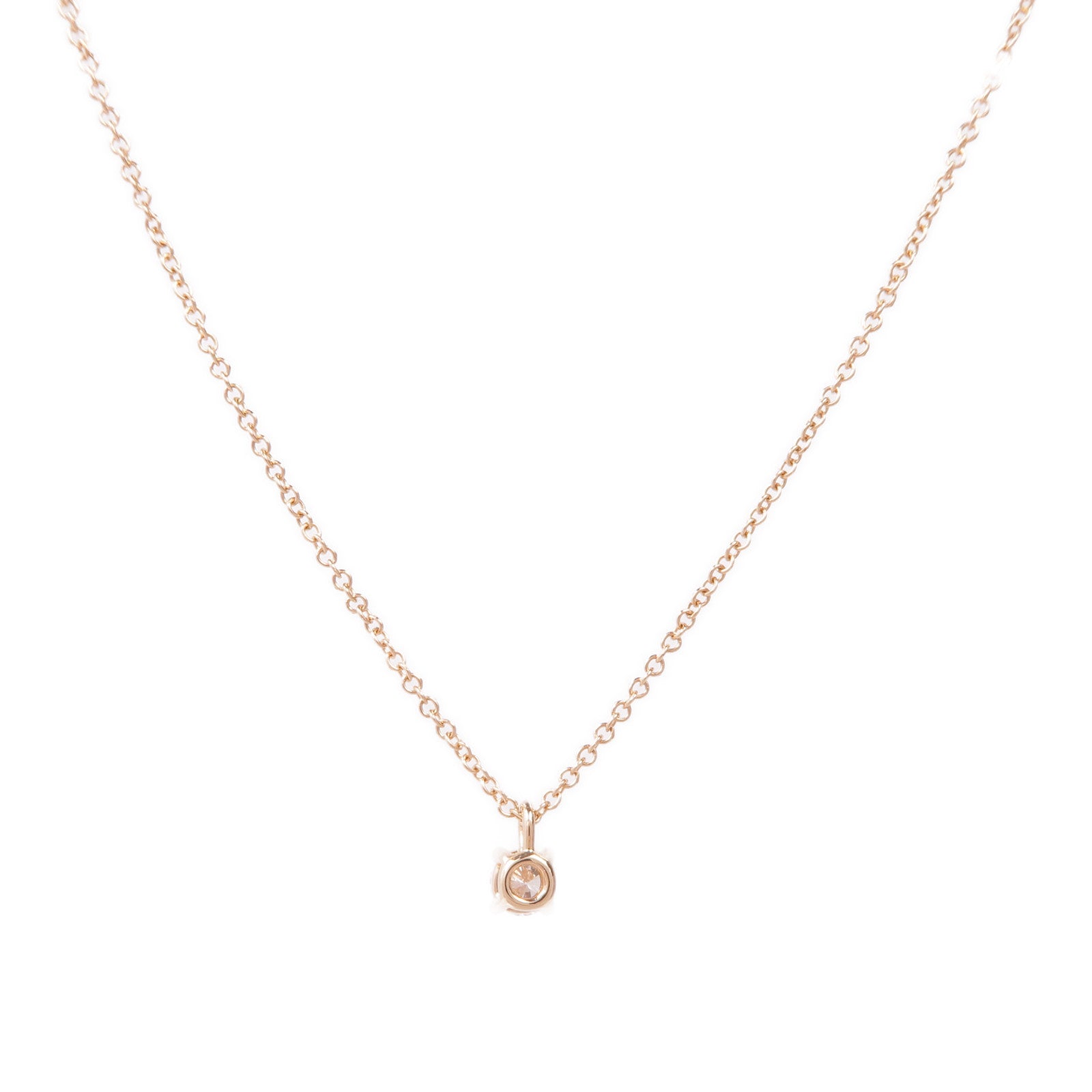TIFFANY&CO 18K玫瑰金Solitaire Diamond Necklace鑽石項鍊