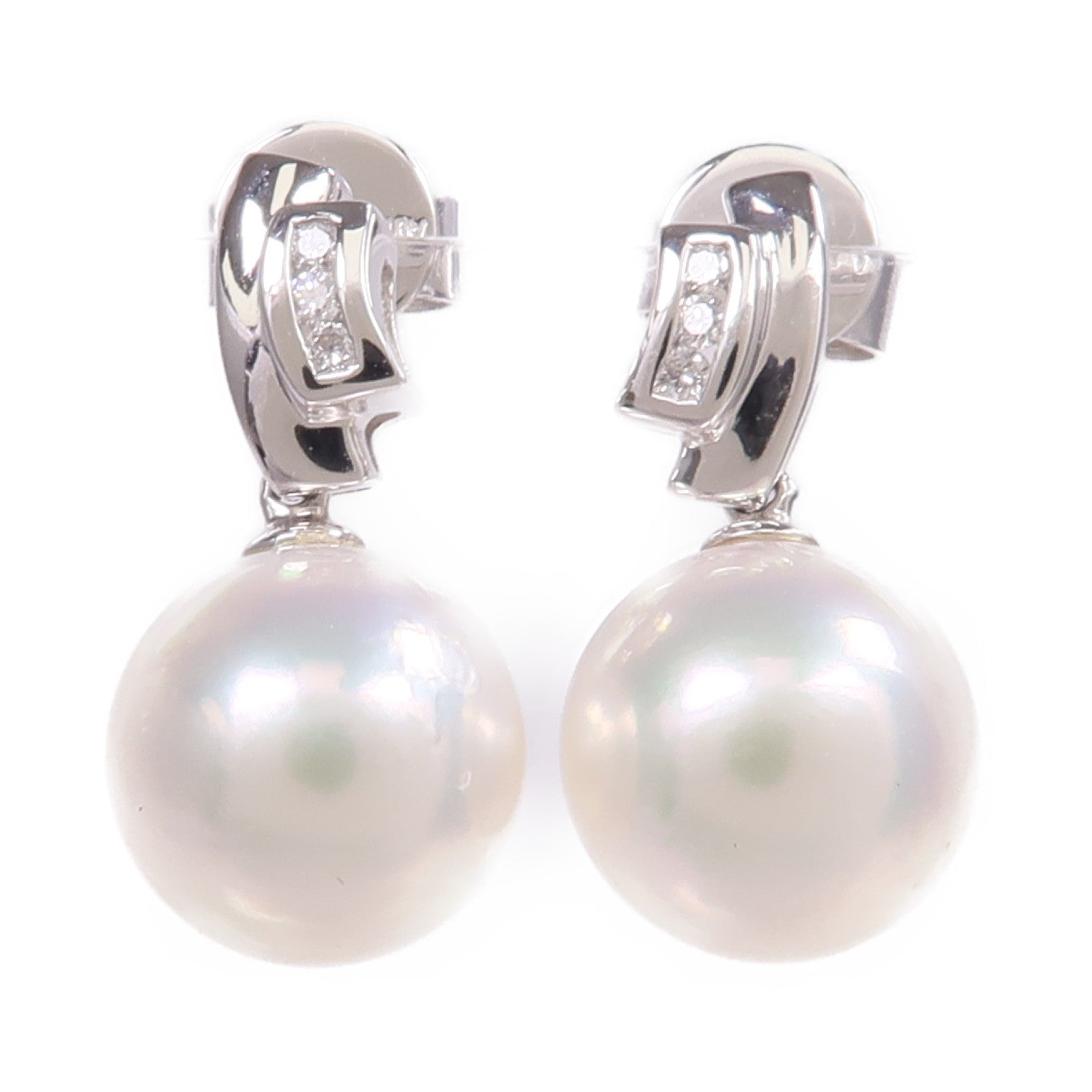 JEWELRY 【激減優惠】18K白金Pearl Diamond Earrings珍珠/鑽石耳環